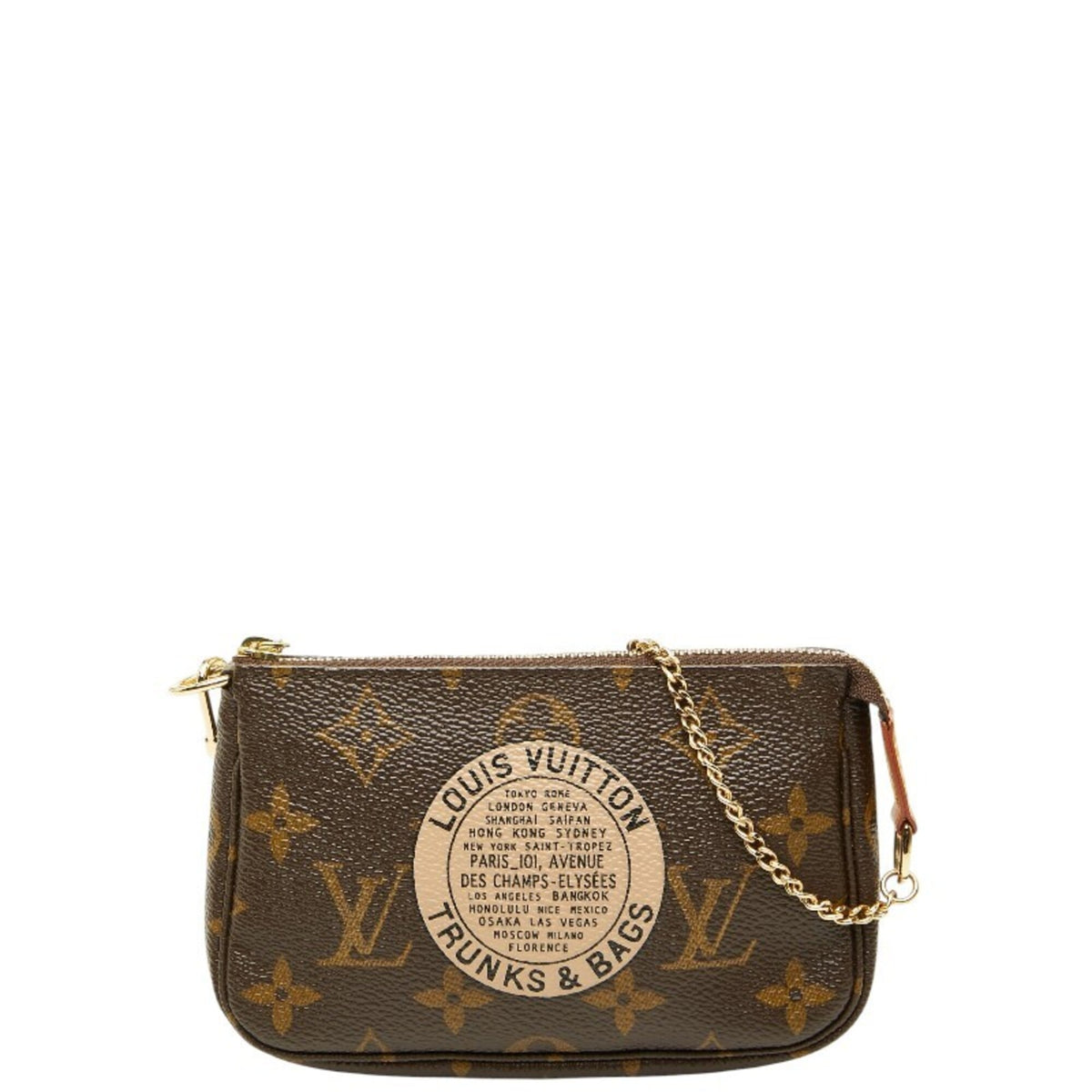 Louis Vuitton Brown Pvc Leather Handbag Pochette Pouch (Pre-Owned)