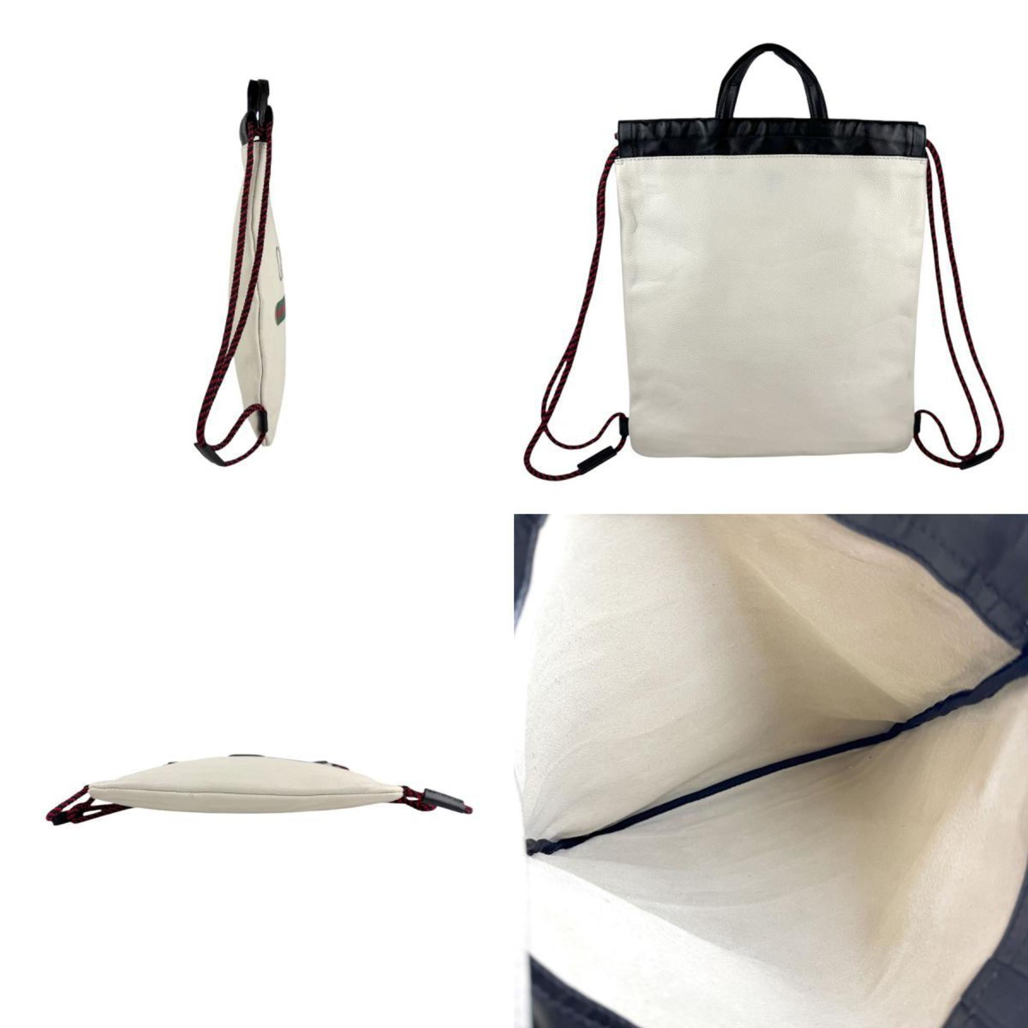 Gucci Black Ivory Leather Backpack (Pre-Owned)