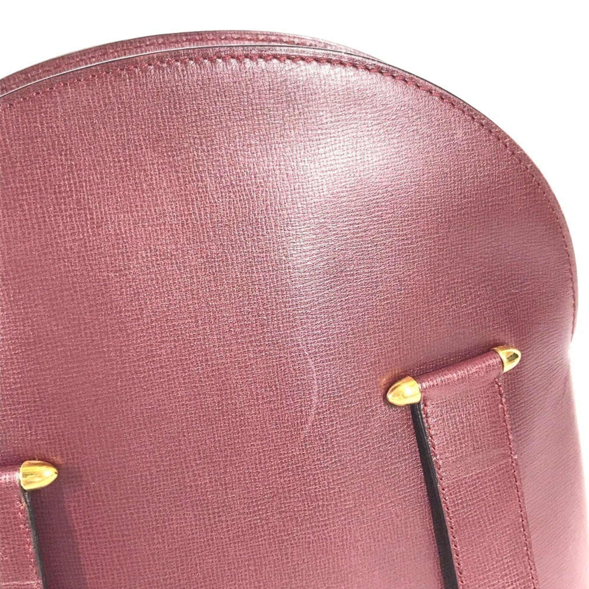 Cartier Bordeaux Leather Handbag Shoulder Bag Tote Bag (Pre-Owned)
