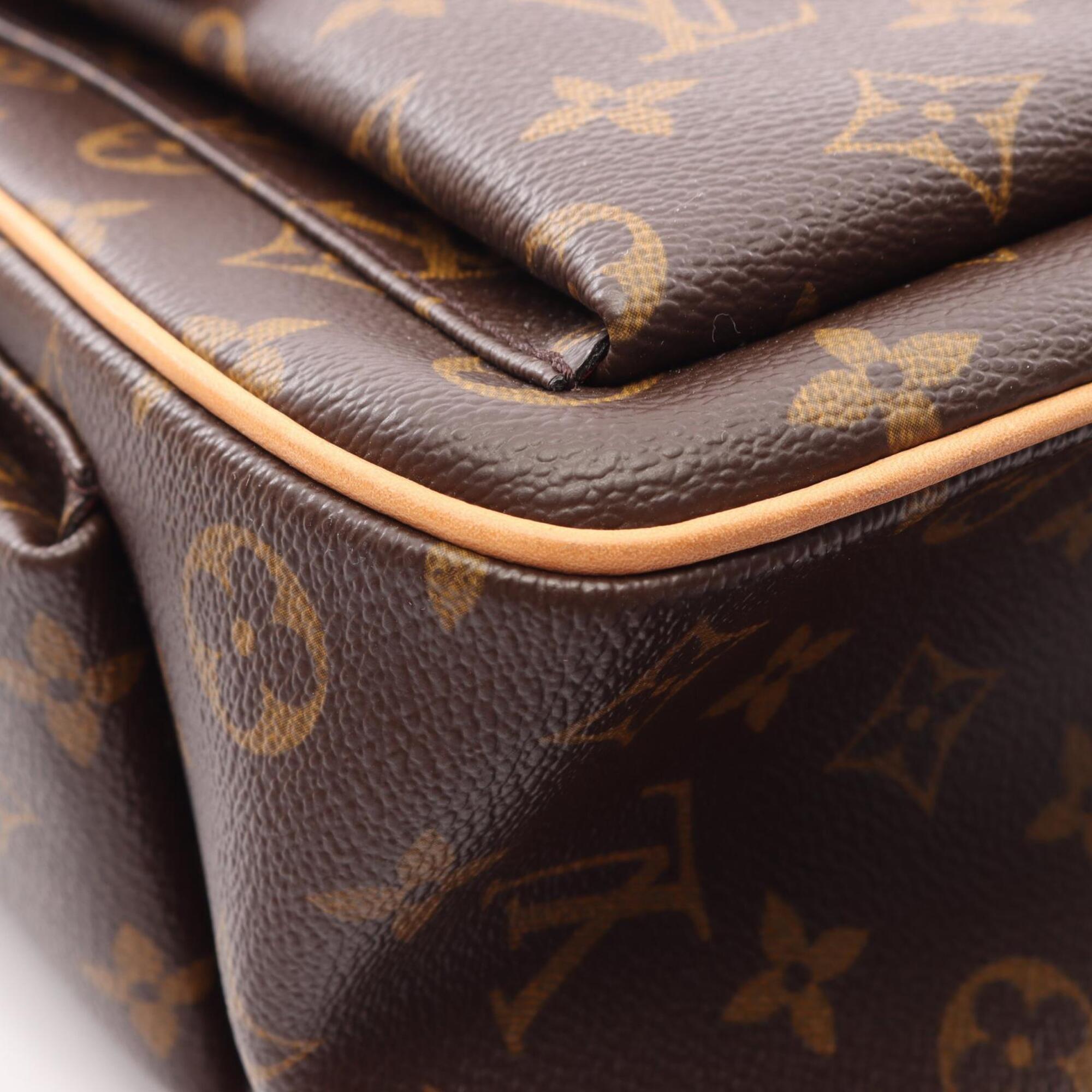 Louis Vuitton Brown Monogram Coated Canvas Leather Handbag (Pre-Owned)