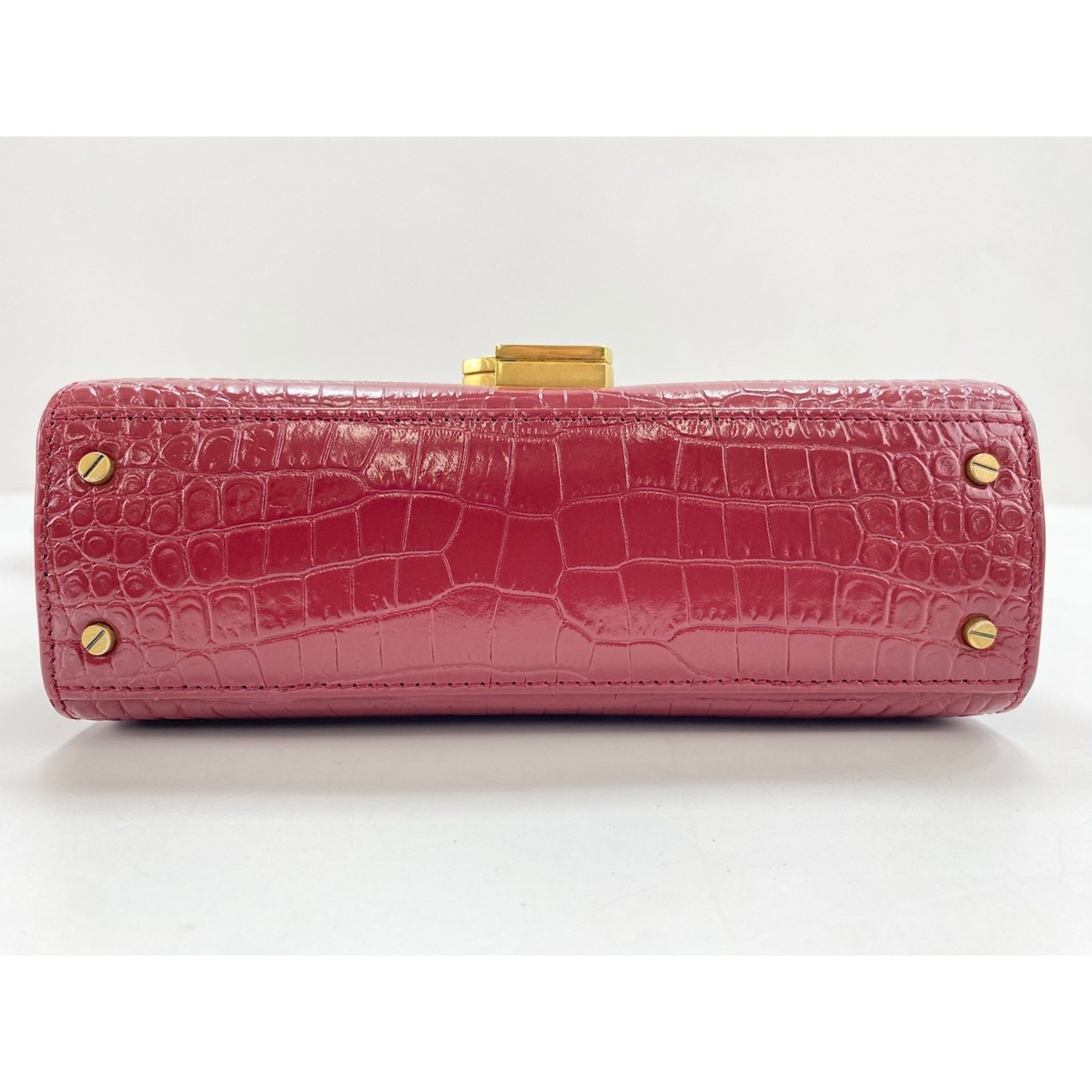 Yves Saint Laurent Red Color Leather Shoulder Bag (Pre-Owned)