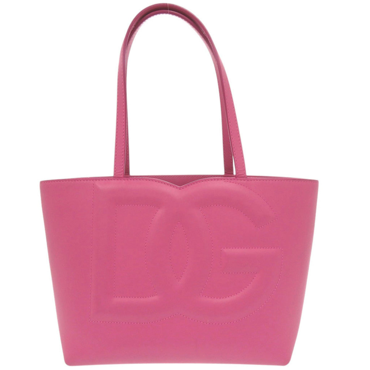 Dolce & Gabbana Pink Leather Handbag Shopping Bag Tote Bag (Pre-Owned)