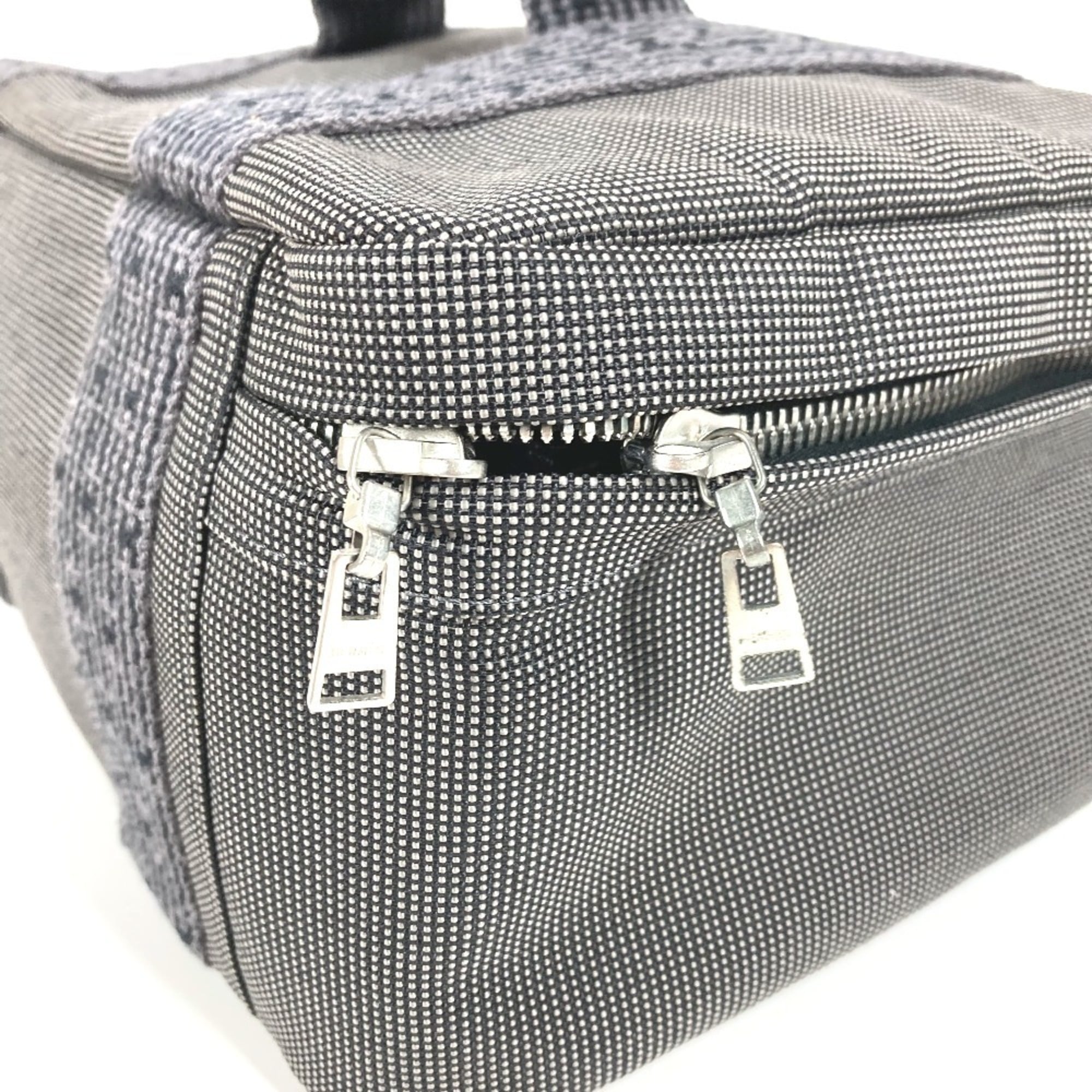 Hermes Gray Canvas Handbag Pouch Vanity Bag (Pre-Owned)