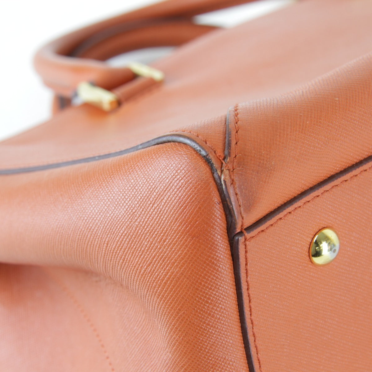Mcm Orange Leather Shoulder Bag (Pre-Owned)
