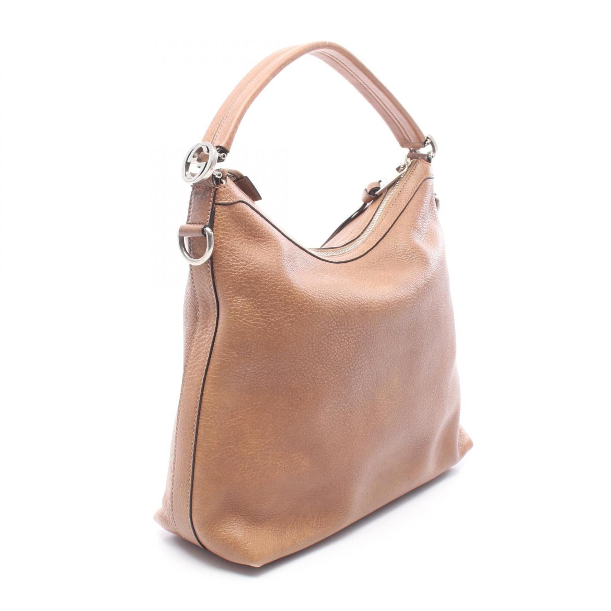 Gucci Brown Leather Handbag Shoulder Bag (Pre-Owned)