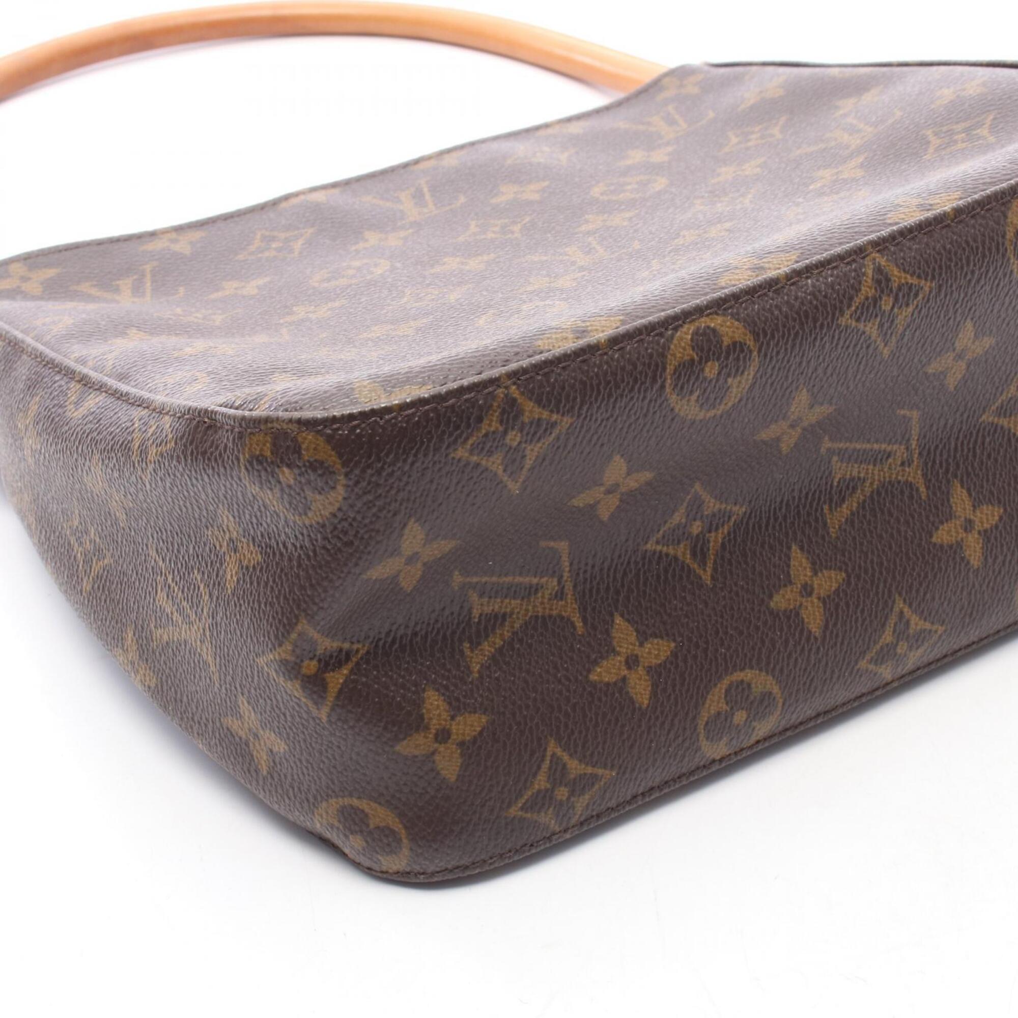 Louis Vuitton Brown Coated Canvas Leather Handbag Shoulder Bag (Pre-Owned)