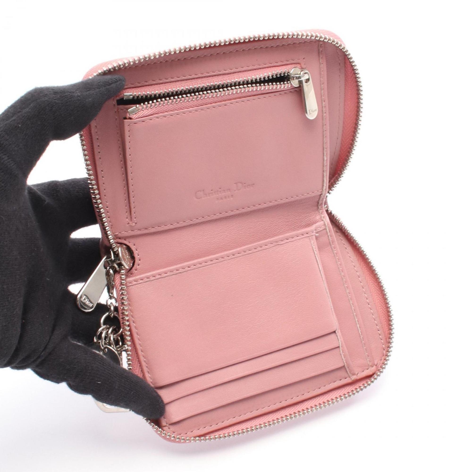 Christian Dior Pink Leather Wallet (Bi-Fold) (Pre-Owned)