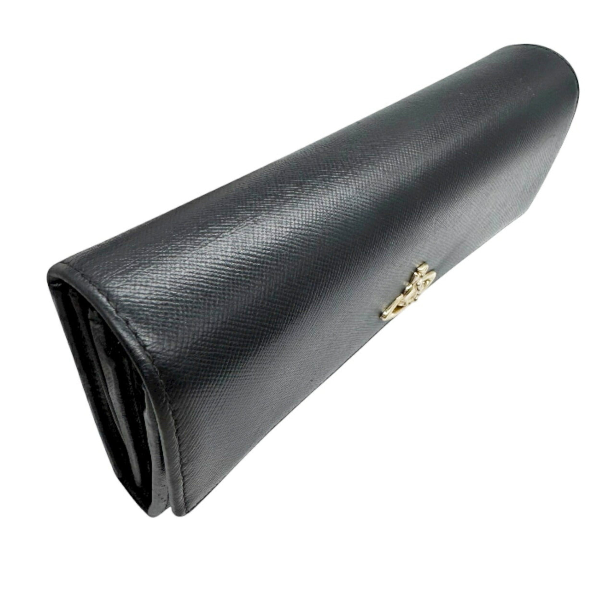Vivienne Westwood Black Leather Long Wallet (Bi-Fold) (Pre-Owned)