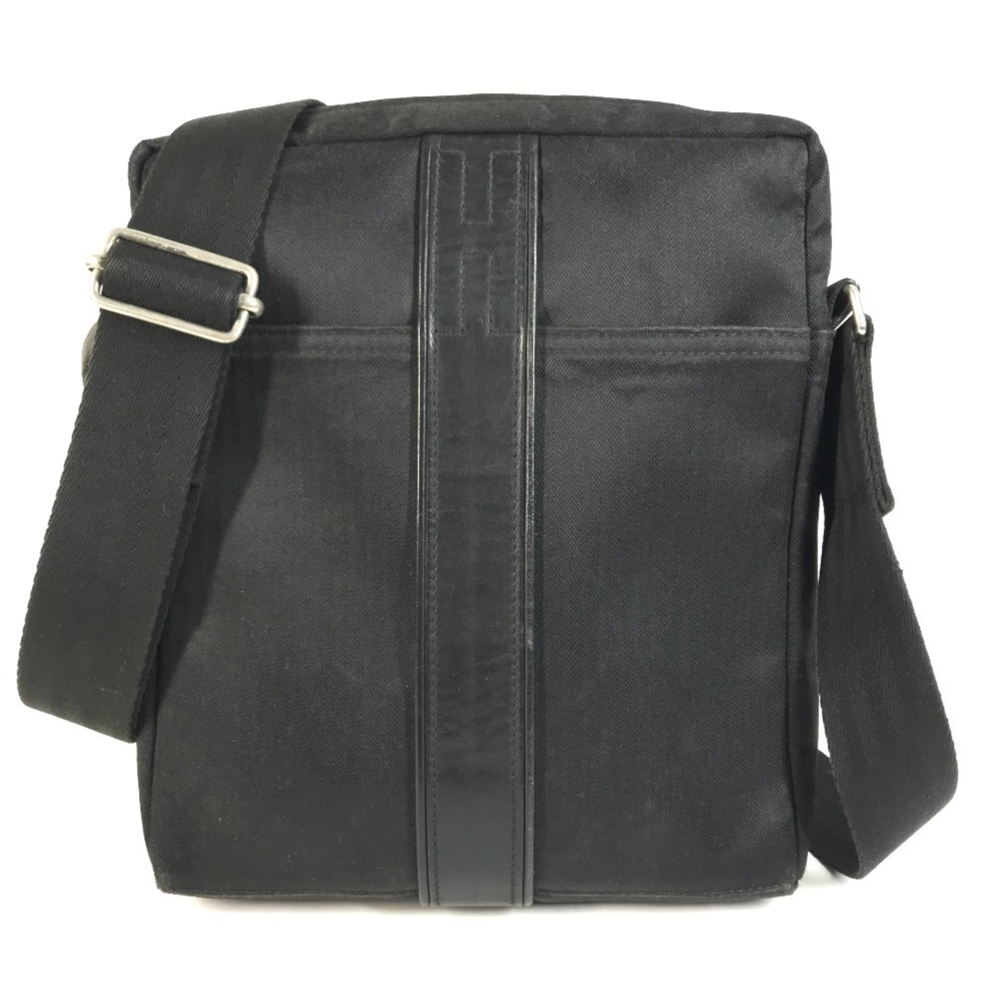 Hermes Black Cotton Pochette Shoulder Bag (Pre-Owned)
