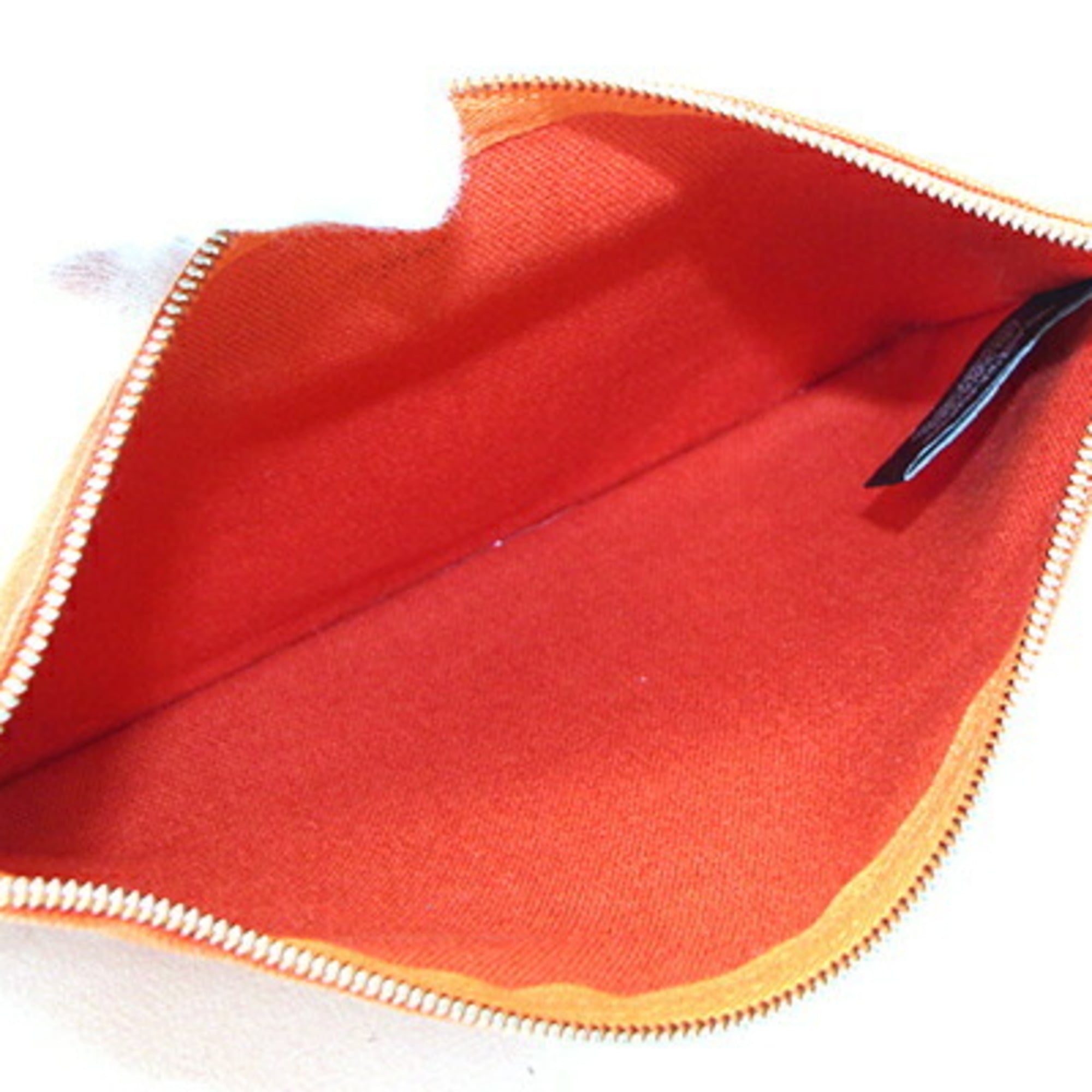 Hermes Orange Canvas Pouch (Pre-Owned)