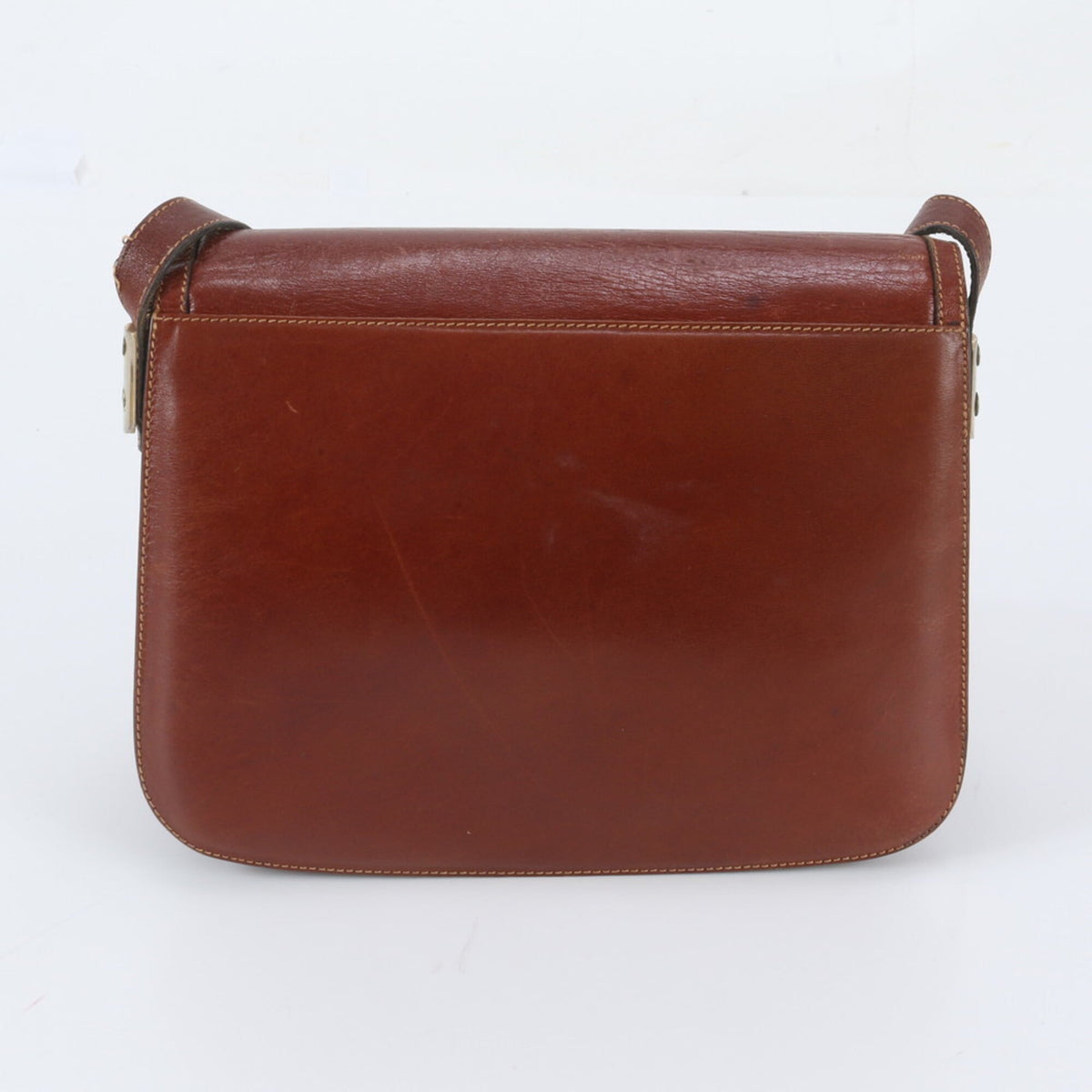 Bally Brown Leather Crossbody Bag Handbag Shoulder Bag Tote Bag (Pre-Owned)