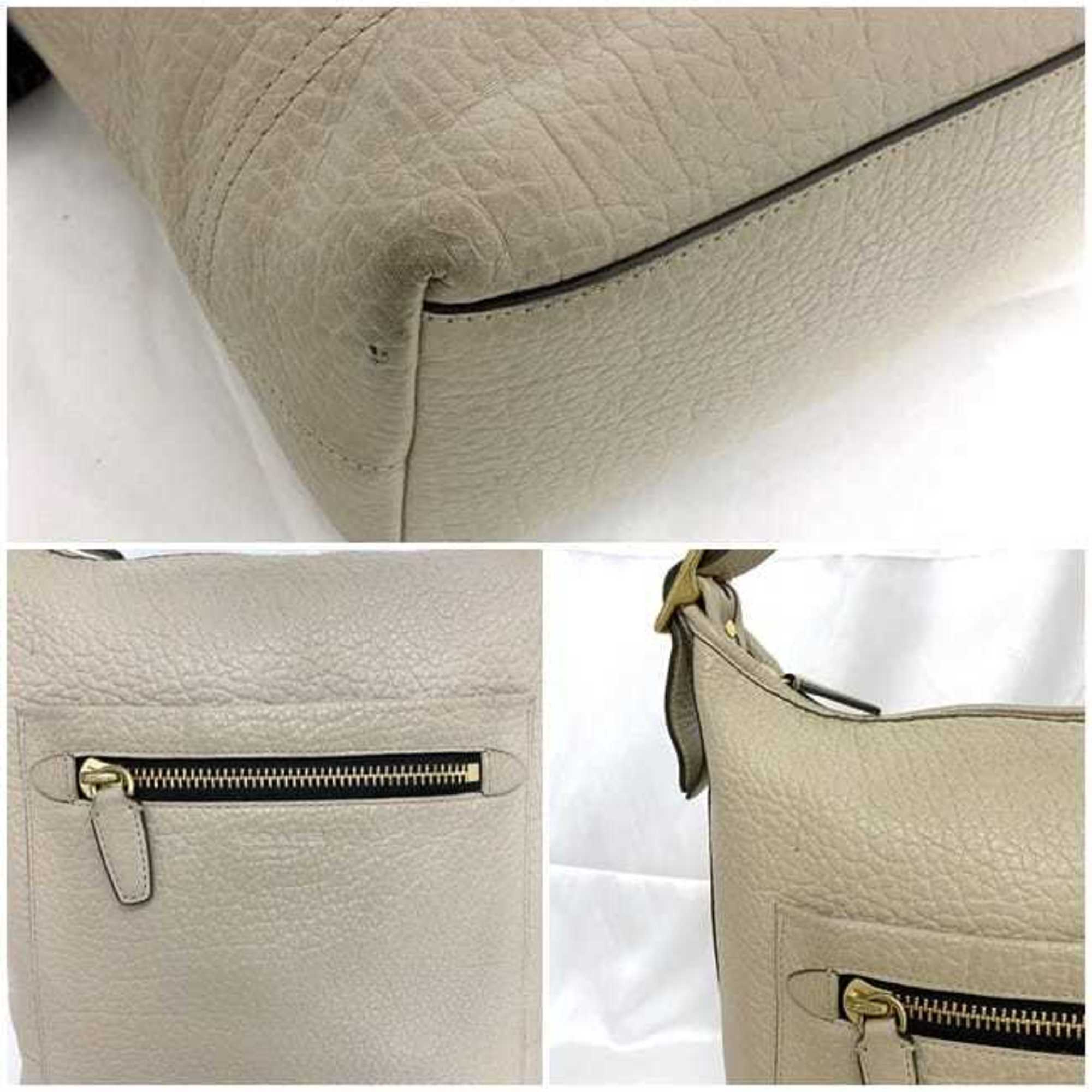 Coach Beige Leather Shoulder Bag (Pre-Owned)