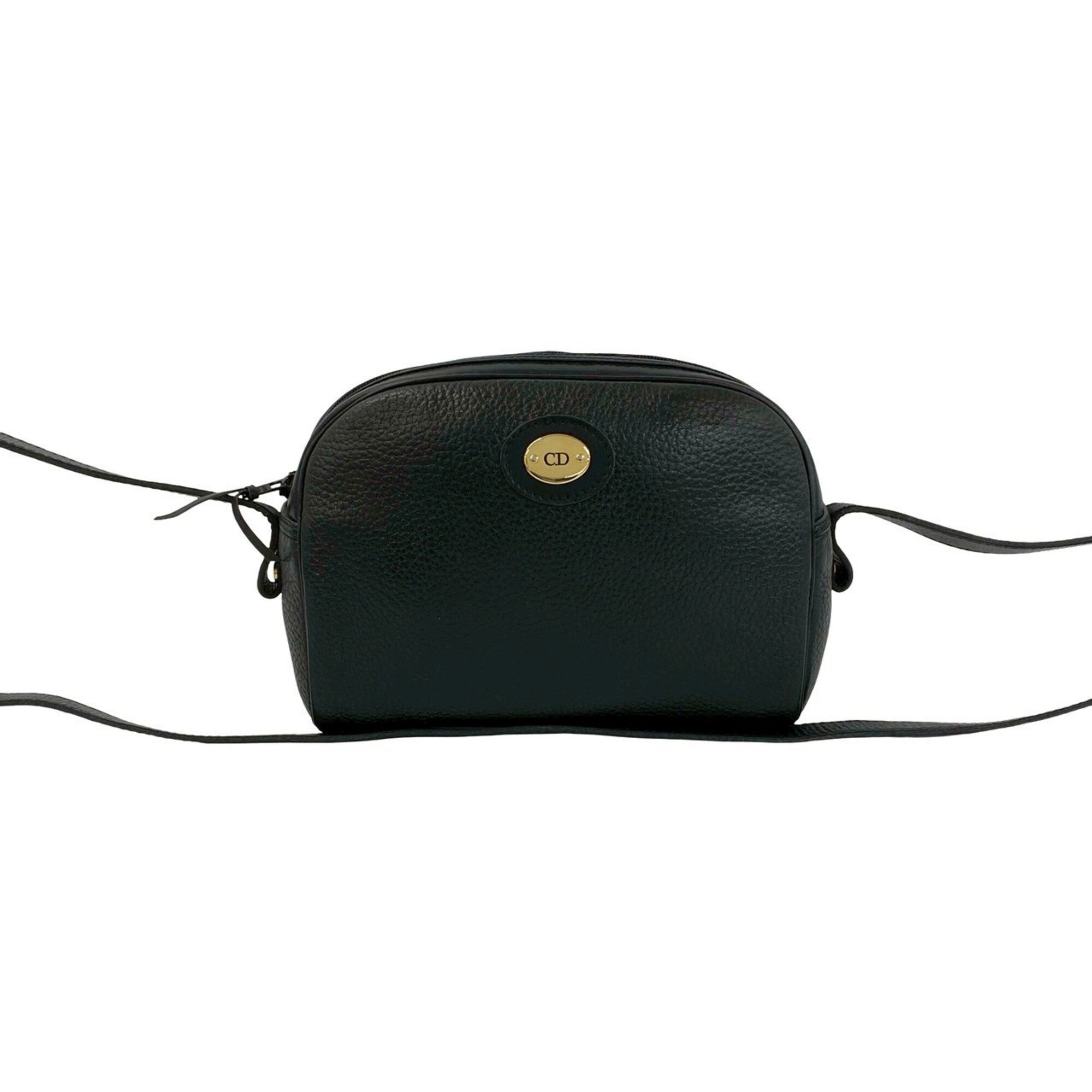Christian Dior Black Leather Pochette Shoulder Bag (Pre-Owned)