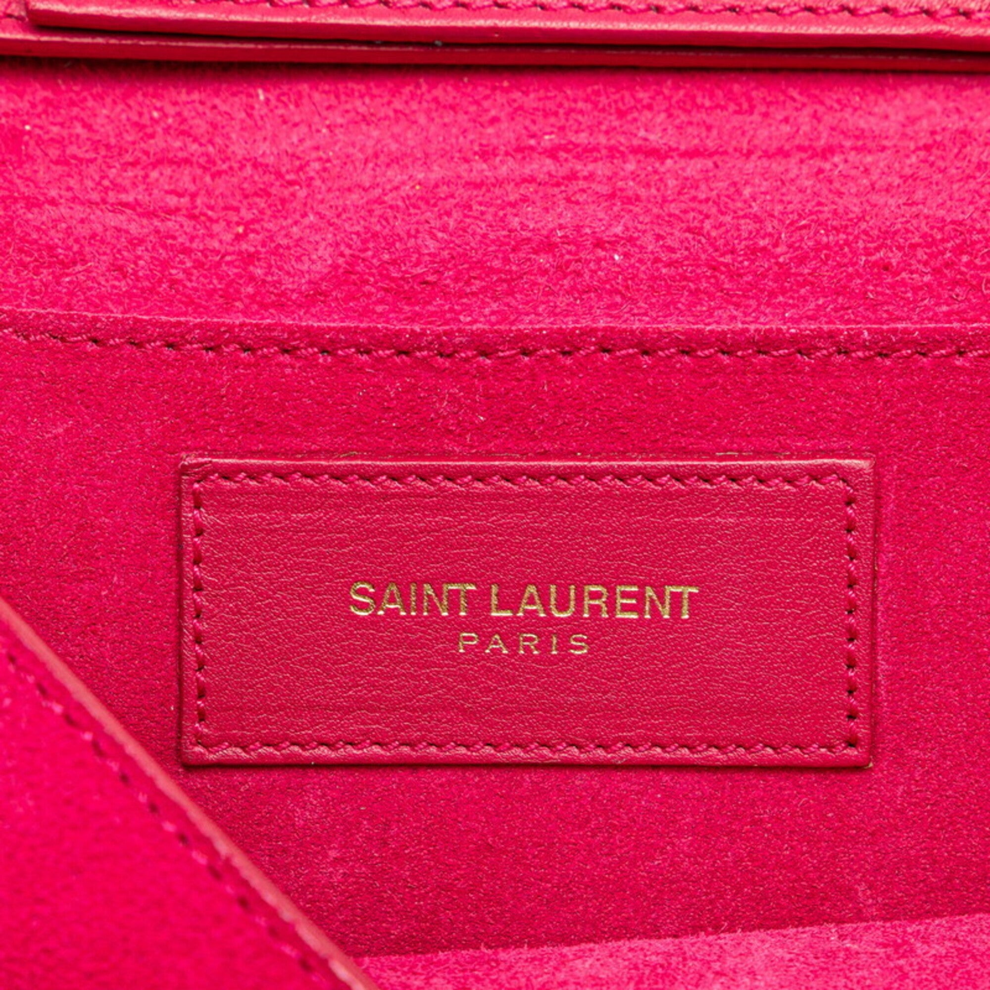 Saint Laurent Gold Pink Leather Shoulder Bag (Pre-Owned)