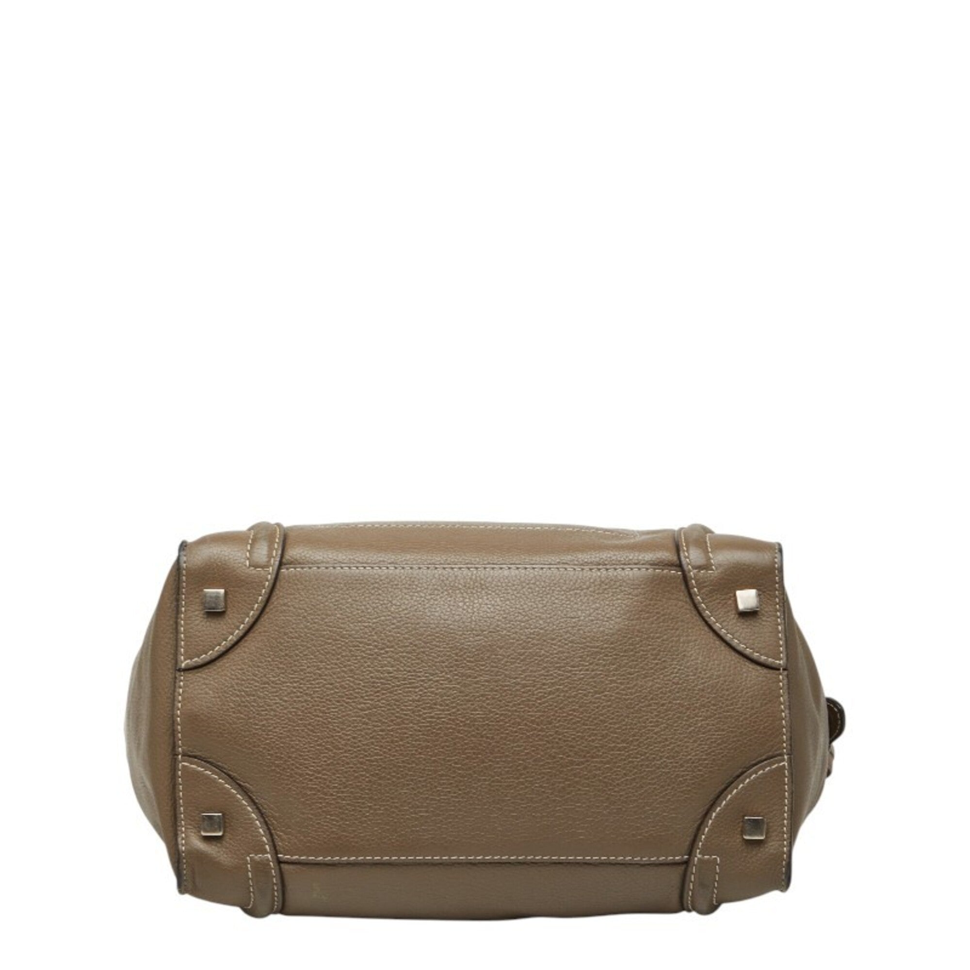Celine Grayish Leather Handbag Tote Bag (Pre-Owned)