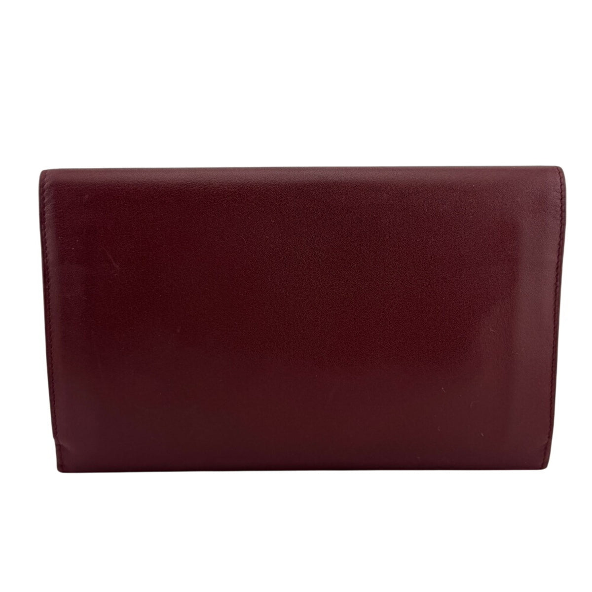 Cartier Must Red Color Leather Long Wallet (Bi-Fold) (Pre-Owned)