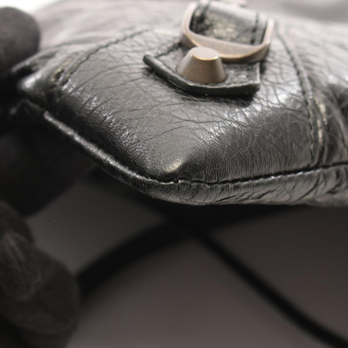 Balenciaga Black Leather Handbag Shoulder Bag (Pre-Owned)