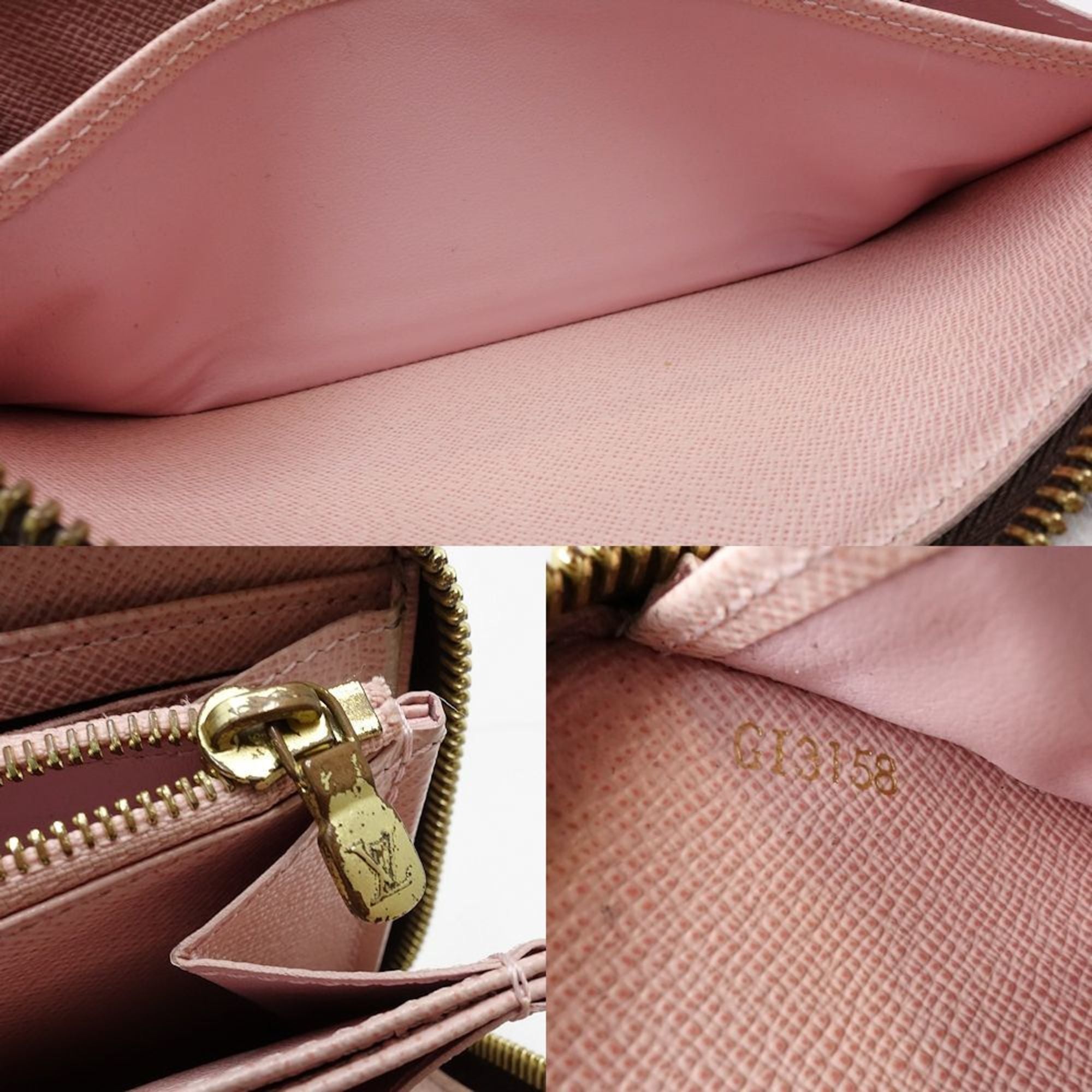 Louis Vuitton Ebene Rose Ballerine Canvas Long Wallet (Bi-Fold) (Pre-Owned)