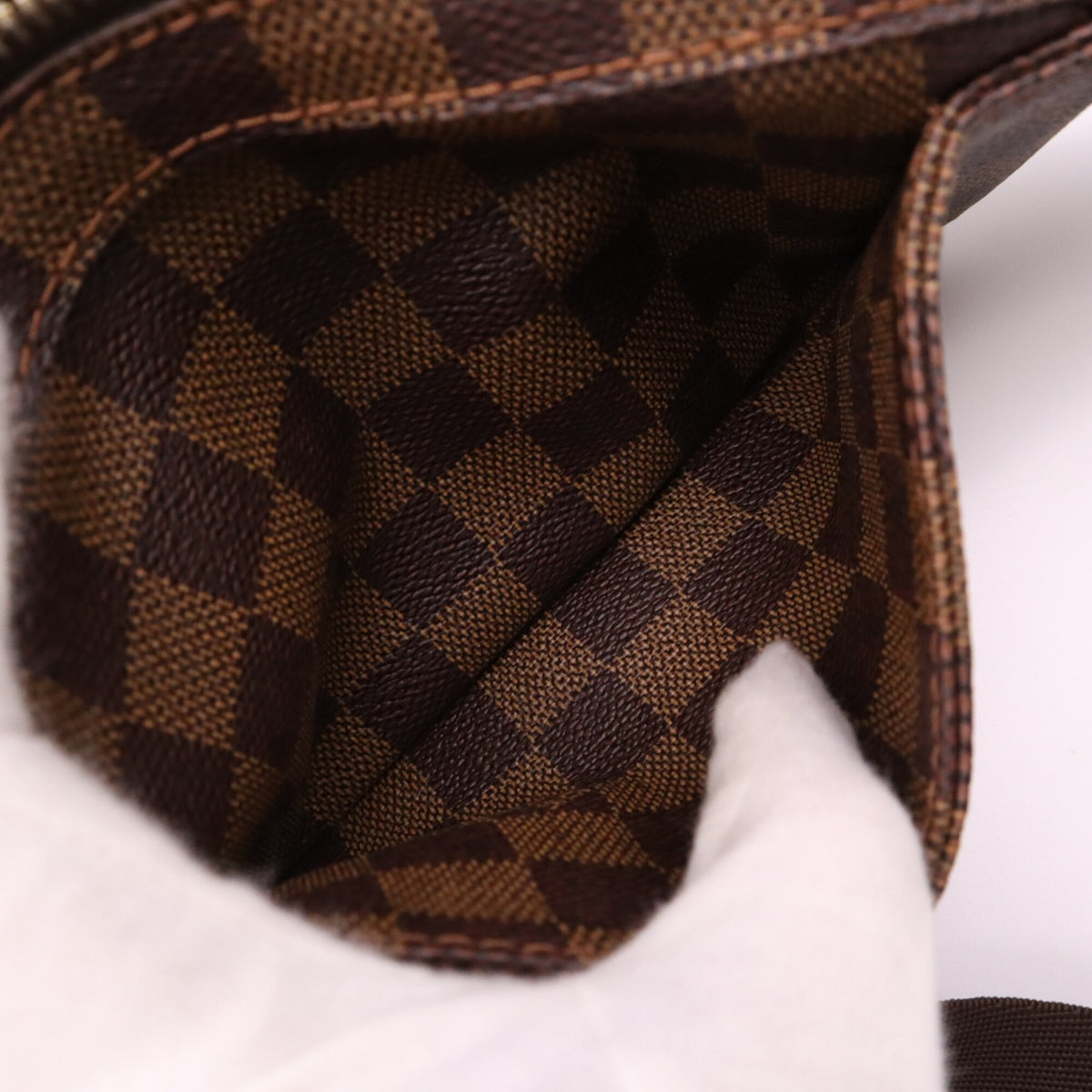Louis Vuitton Damier Beige Brown Coated Canvas Leather Shoulder Bag (Pre-Owned)