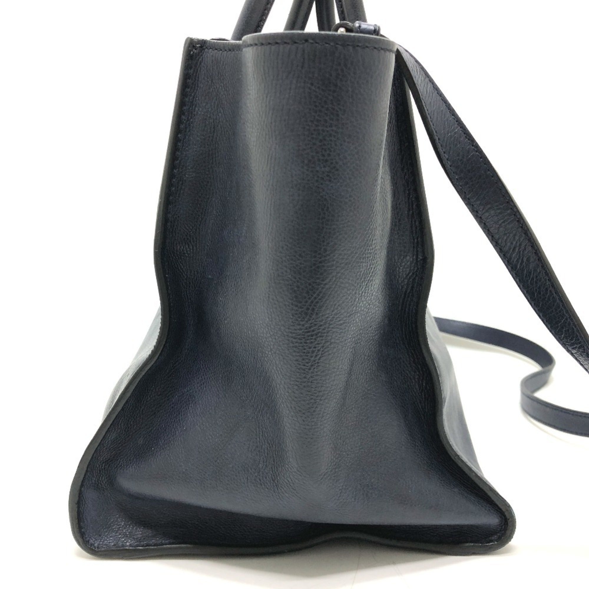 Prada Blue Leather Handbag Tote Bag (Pre-Owned)