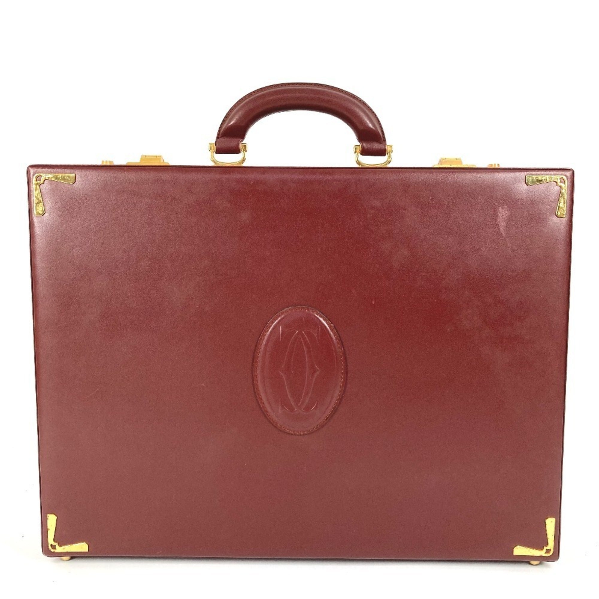 Cartier Must Wine Red Leather Attaché Case (Pre-Owned)