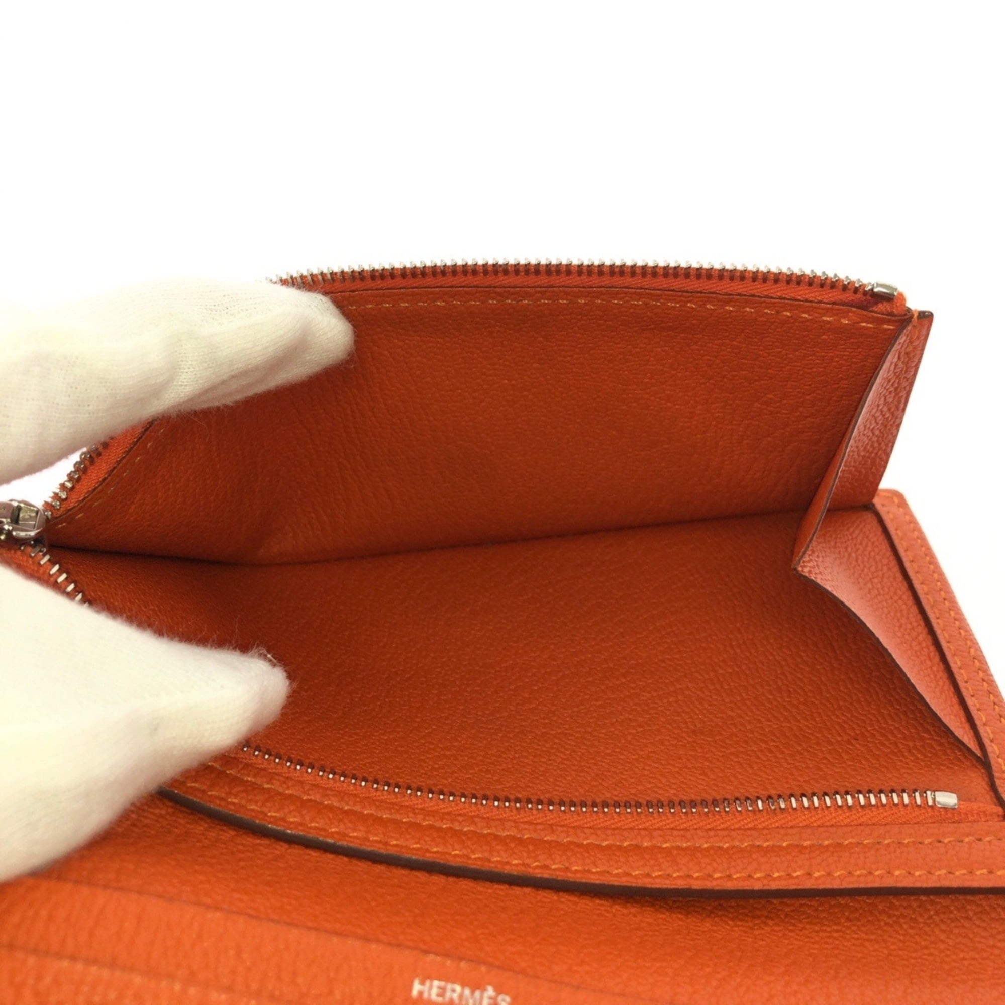 Hermes Orange Epsom Leather Wallet (Bi-Fold) (Pre-Owned)