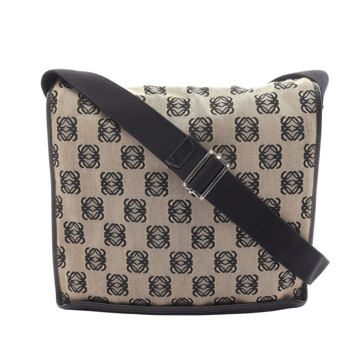 Loewe Beige Black Canvas Handbag Shoulder Bag (Pre-Owned)