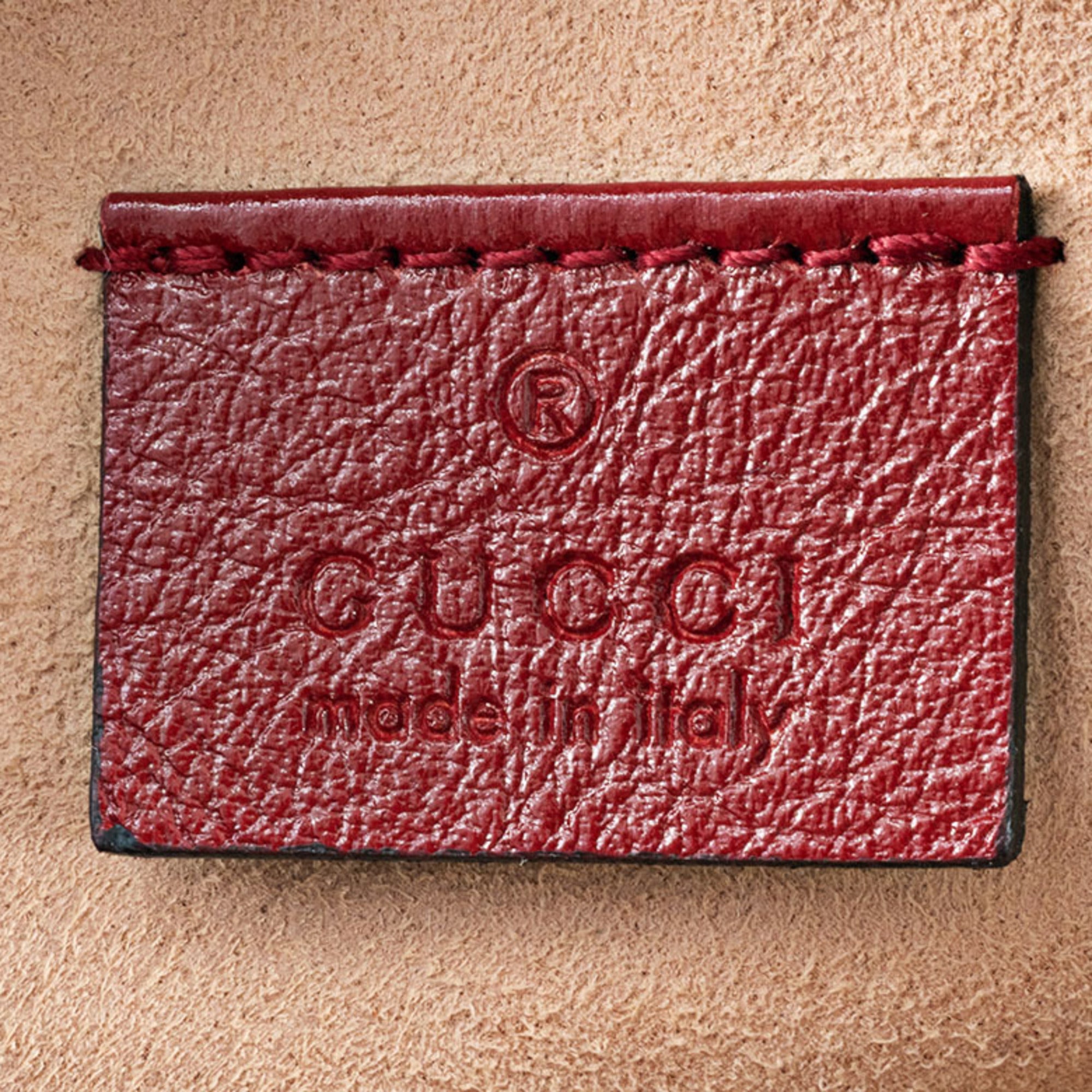 Gucci Red Color Leather Shoulder Bag (Pre-Owned)