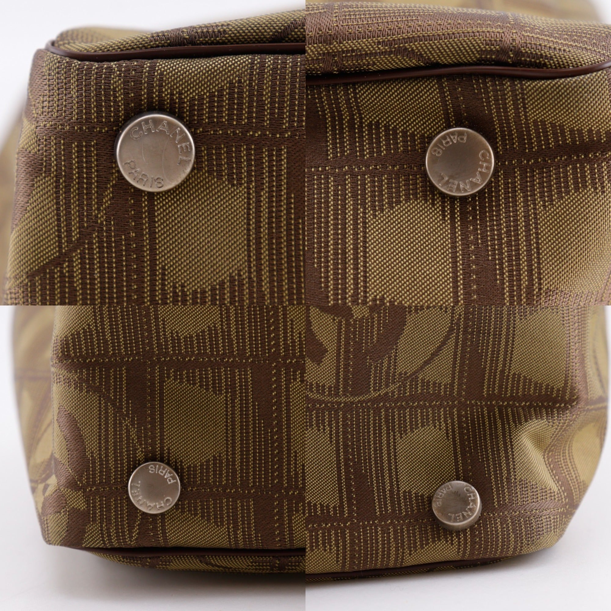 Chanel Khaki Nylon Canvas Tote Bag (Pre-Owned)