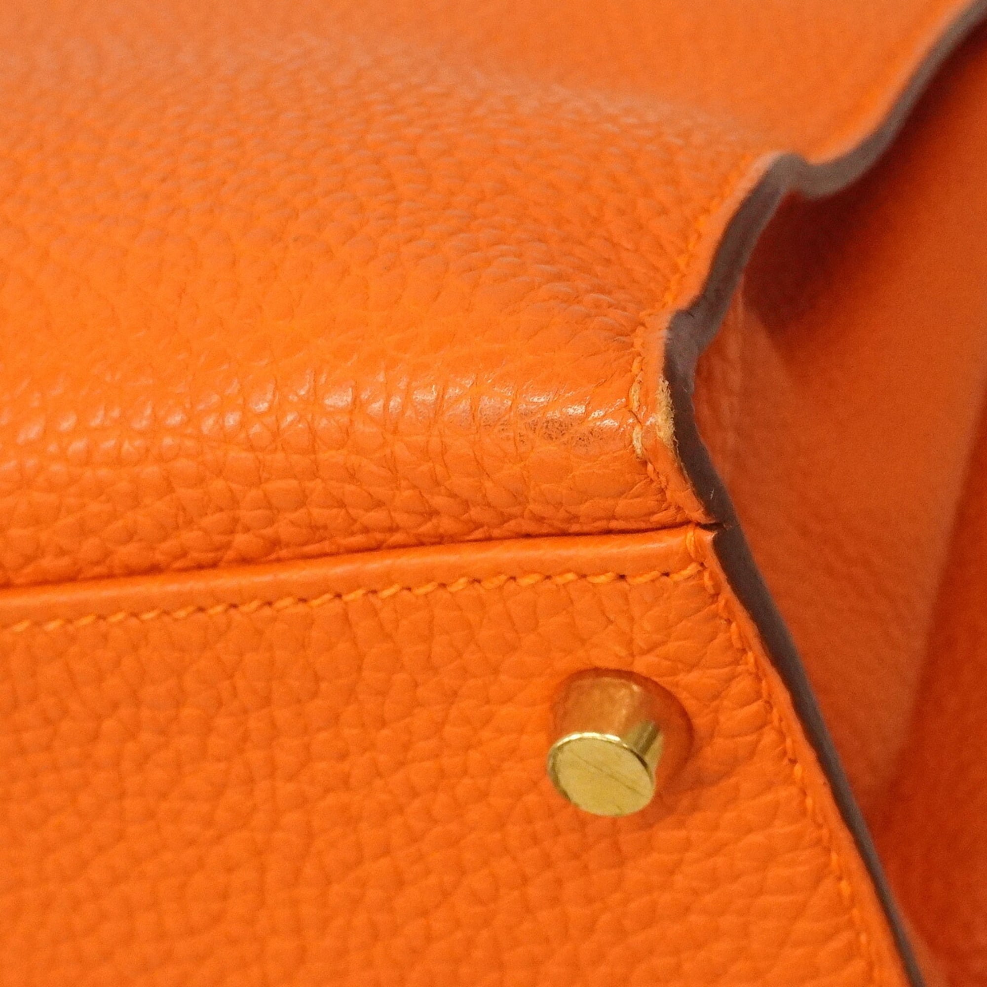 Hermes Orange Togo Leather Handbag (Pre-Owned)