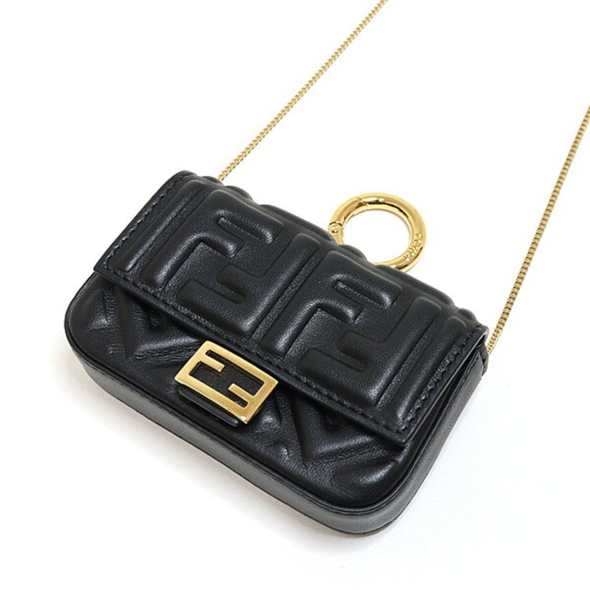 Fendi Black Leather Pouch Shoulder Bag (Pre-Owned)