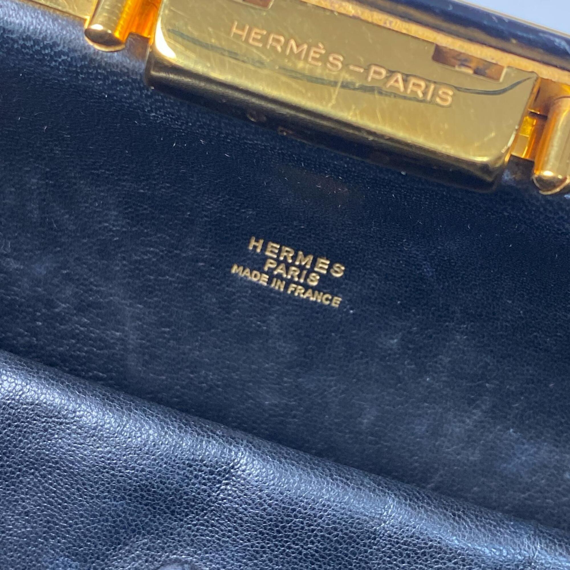 Hermes Black Dark Green Box Calf Leather Shoulder Bag (Pre-Owned)