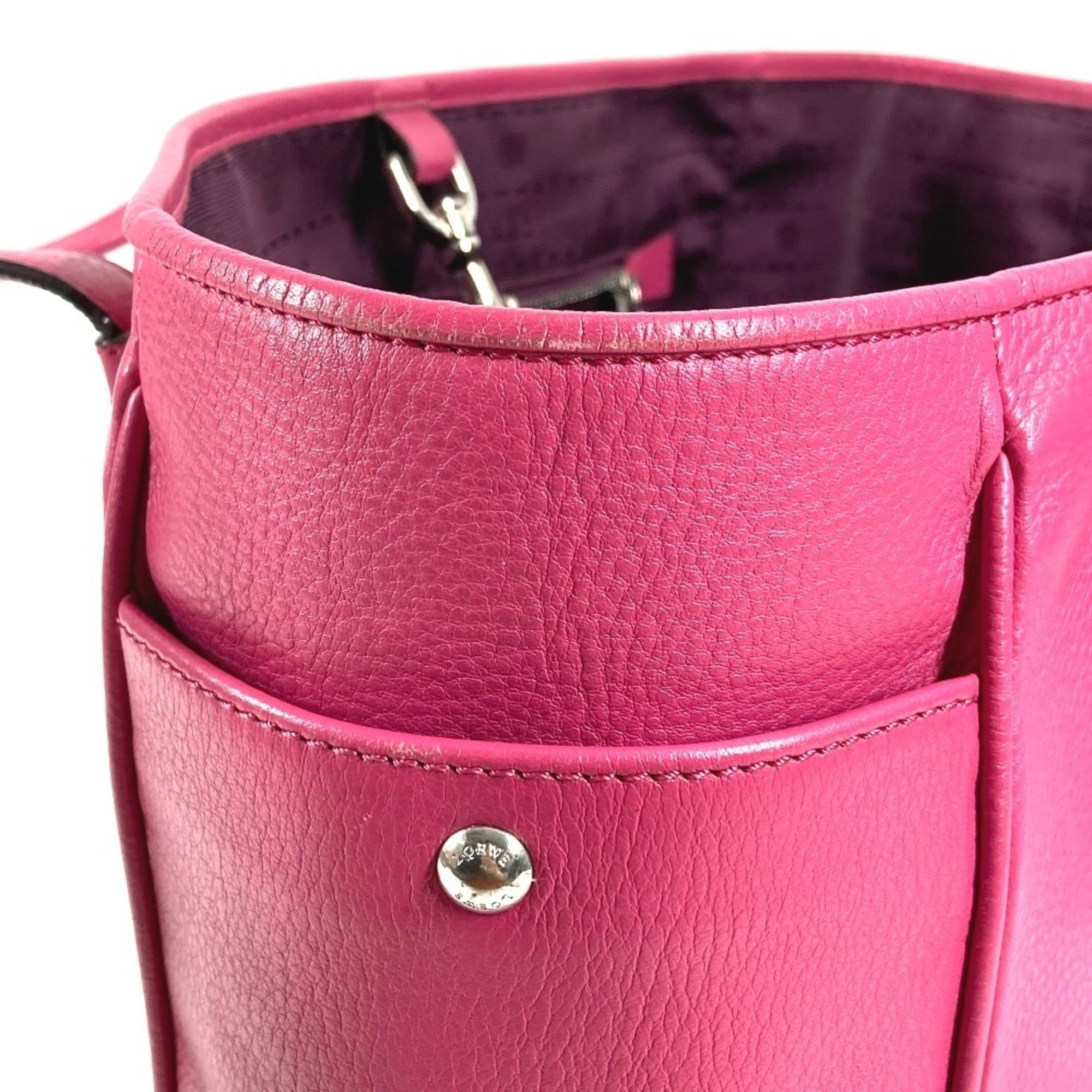 Loewe Pink Leather Shoulder Bag Tote Bag (Pre-Owned)