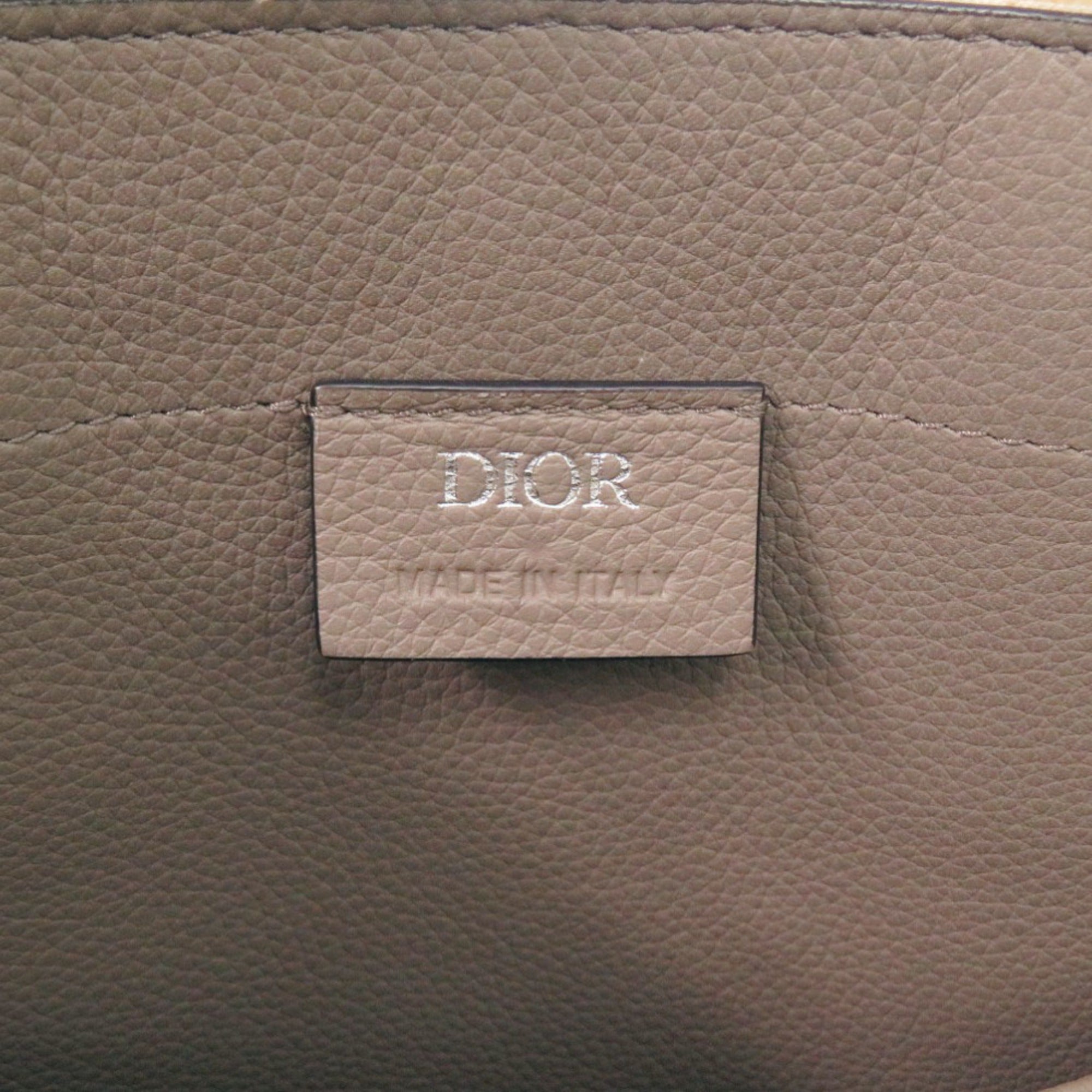Christian Dior Brown Light Blue Pile Fabric Tote Bag (Pre-Owned)