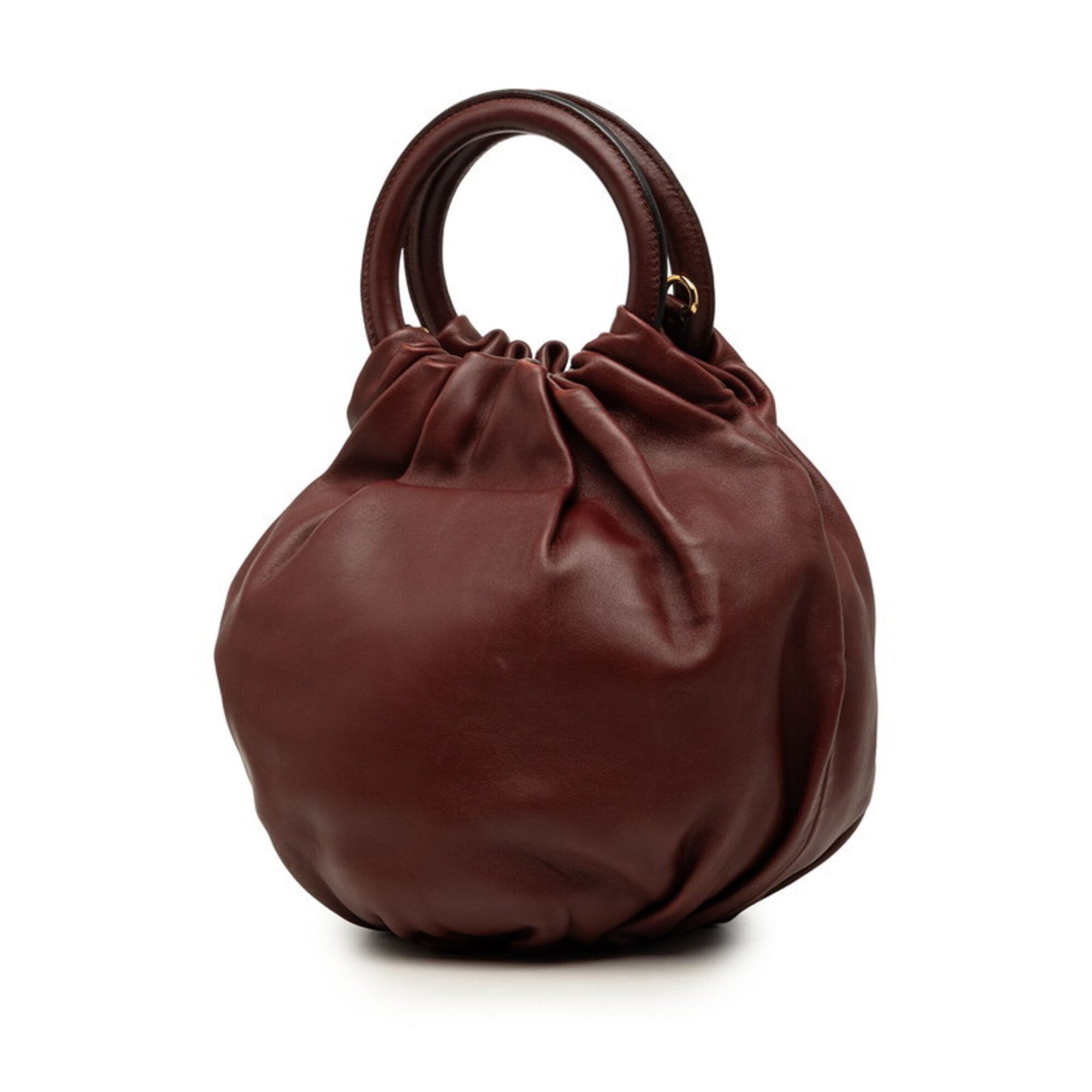 Loewe Red Color Wine Leather Handbag Shoulder Bag (Pre-Owned)