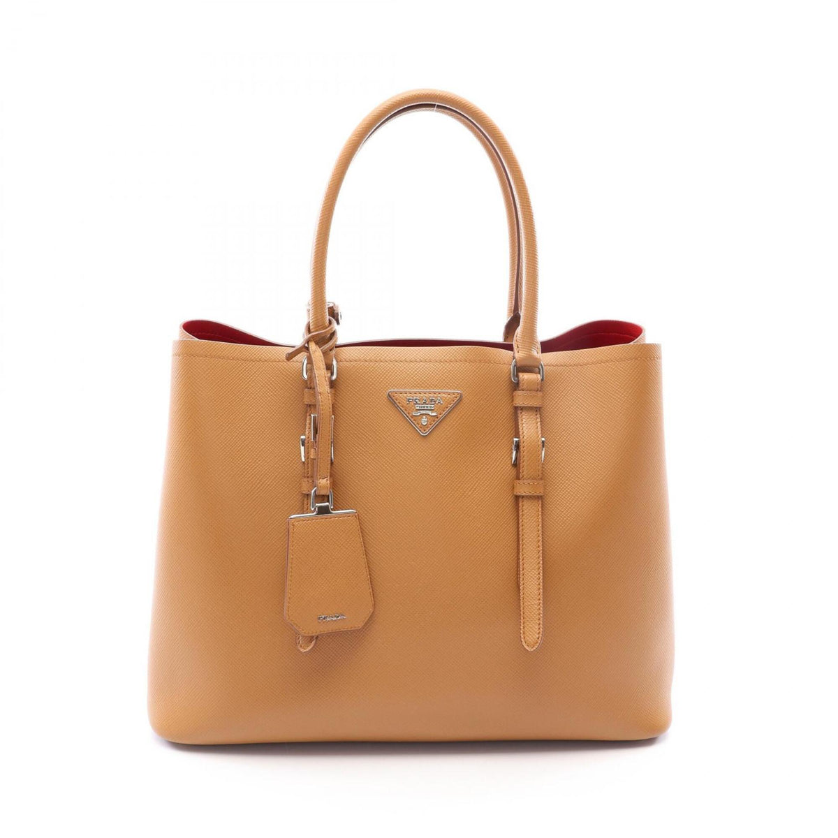 Prada Brown Leather Handbag Tote Bag (Pre-Owned)