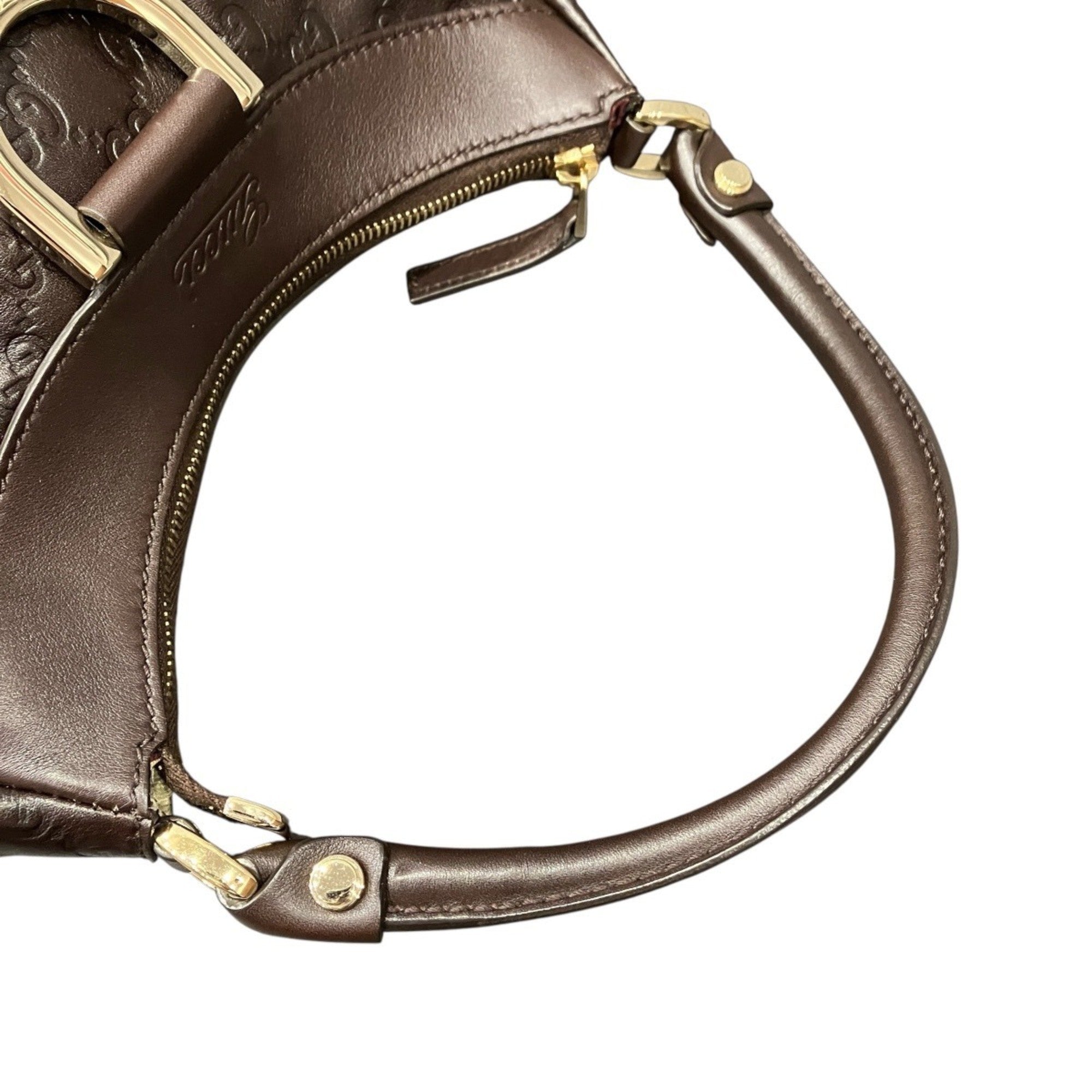 Gucci Chocolate Dark Brown Leather Handbag (Pre-Owned)