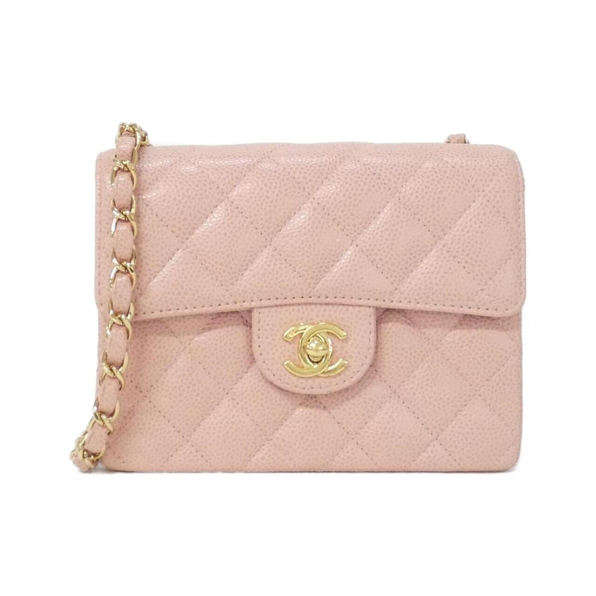 Chanel Pink Grained Calfskin Shoulder Bag (Pre-Owned)