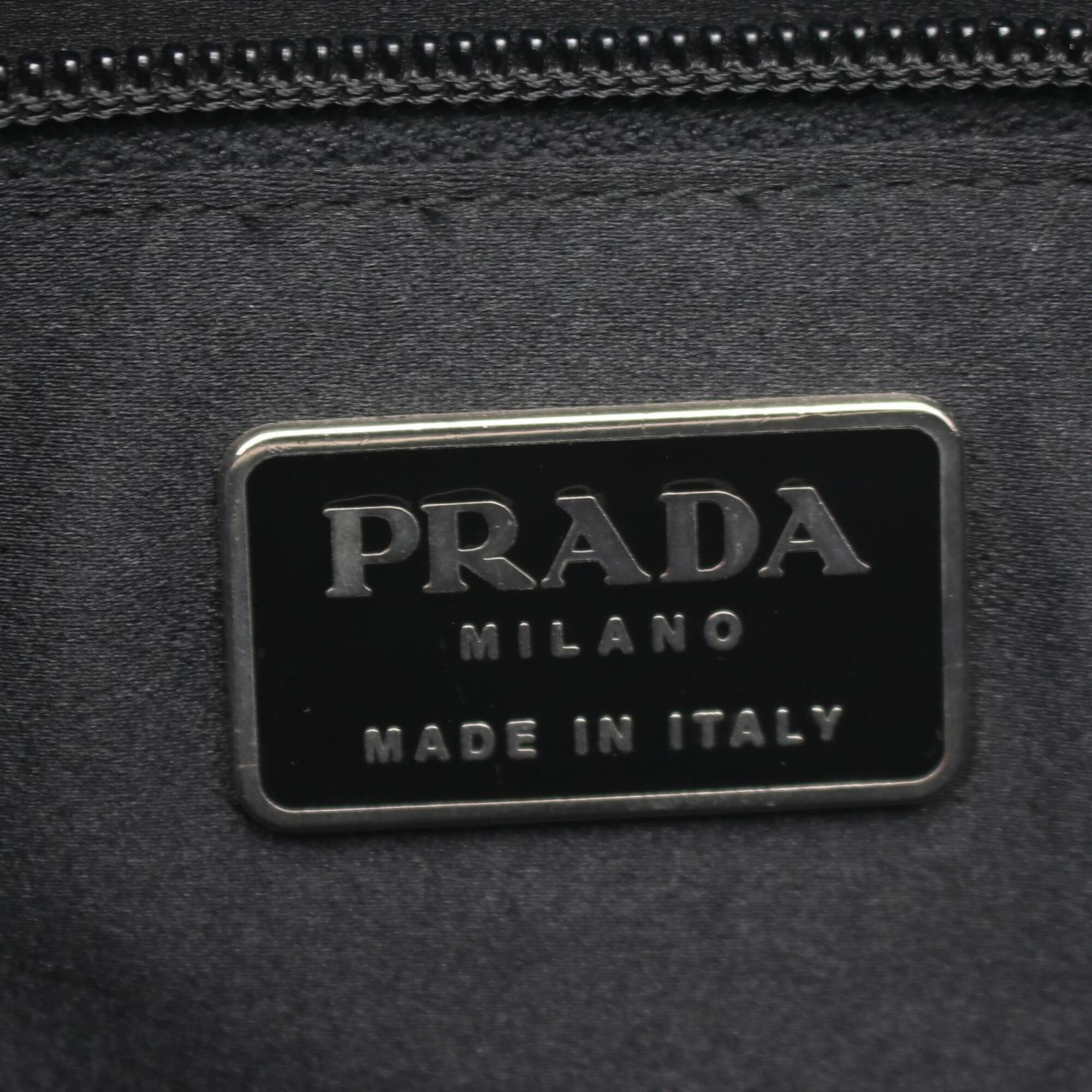 Prada Black Leather Handbag Tote Bag (Pre-Owned)