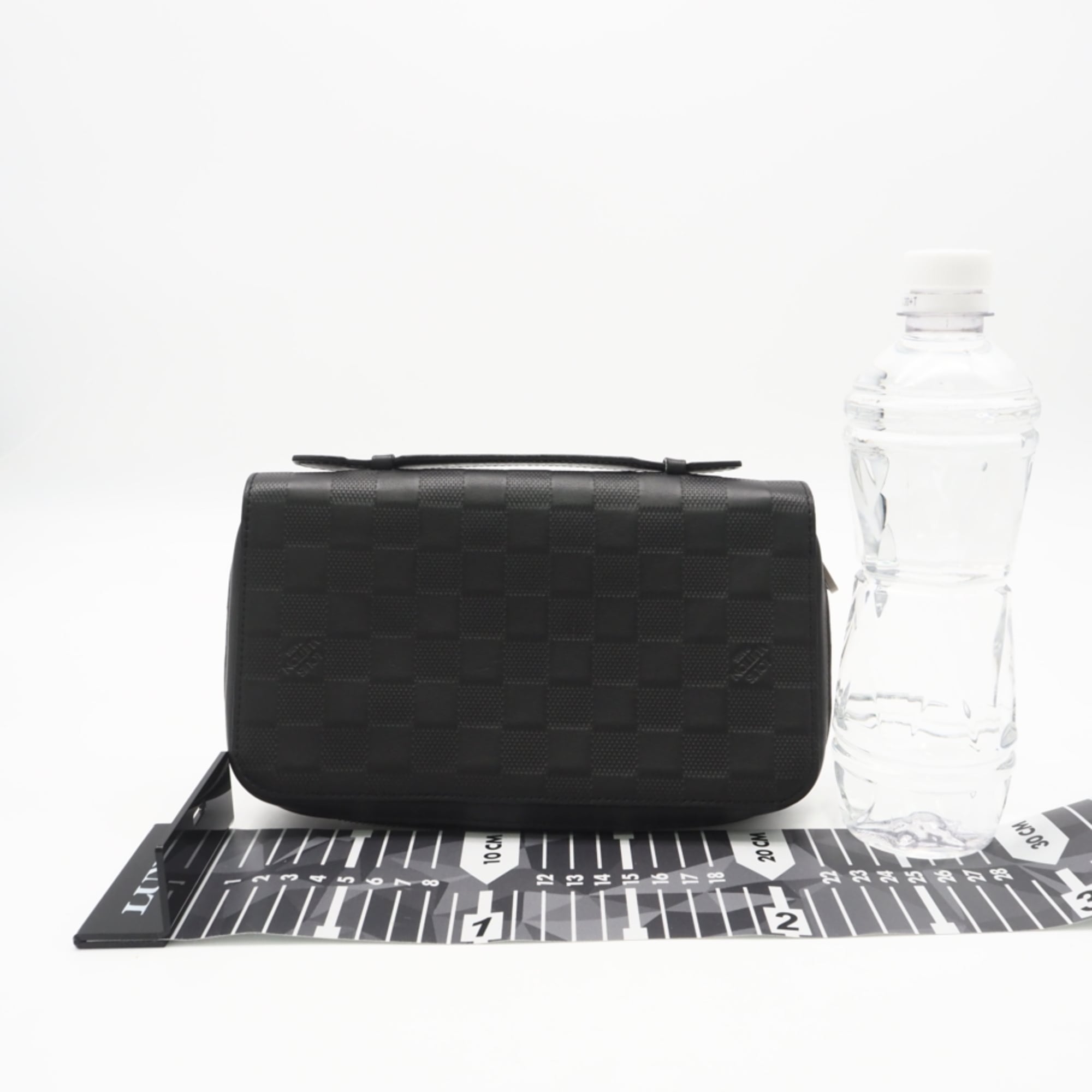 Louis Vuitton Damier Infini Black Leather Long Wallet (Bi-Fold) (Pre-Owned)