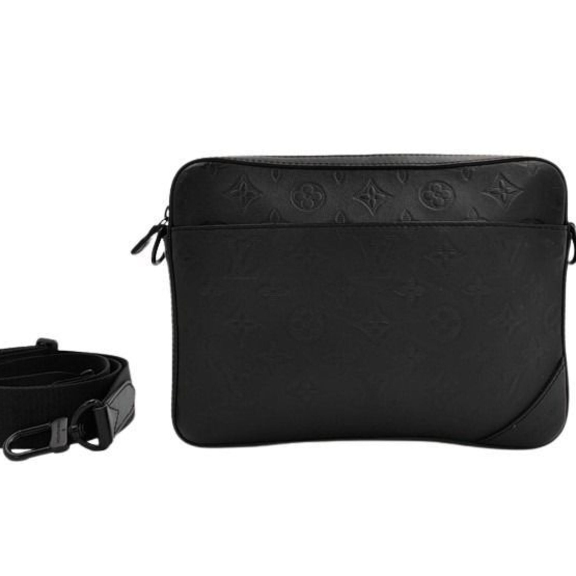 Louis Vuitton Black Monogram Leather Pouch Shoulder Bag (Pre-Owned)