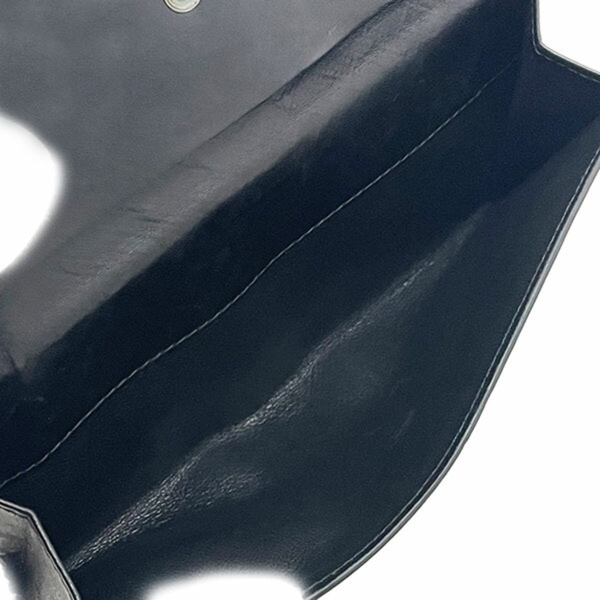 Bottega Veneta Black Leather Long Wallet (Bi-Fold) (Pre-Owned)