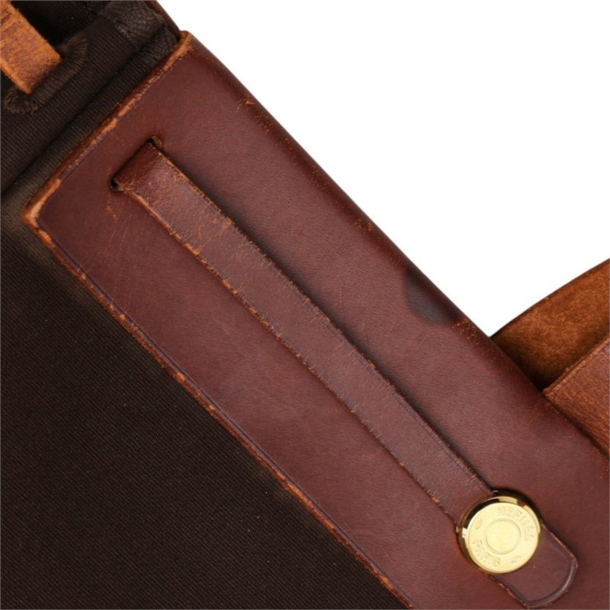 Hermes Brown Toile H Leather Tote Bag (Pre-Owned)