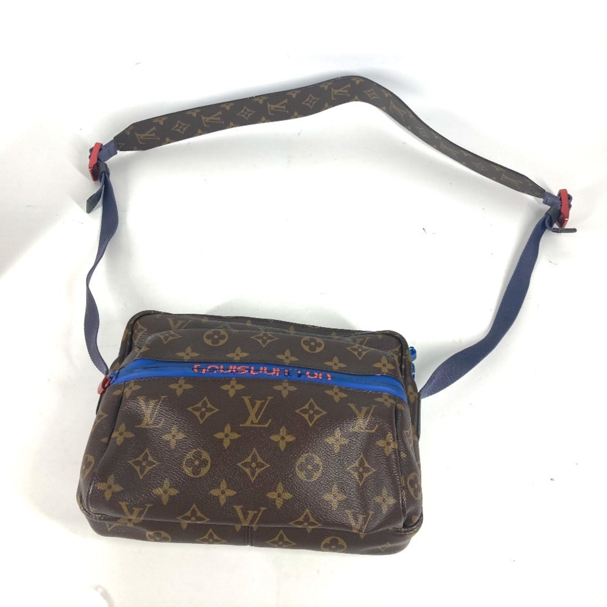 Louis Vuitton Blue Brown Monogram Shoulder Bag (Pre-Owned)