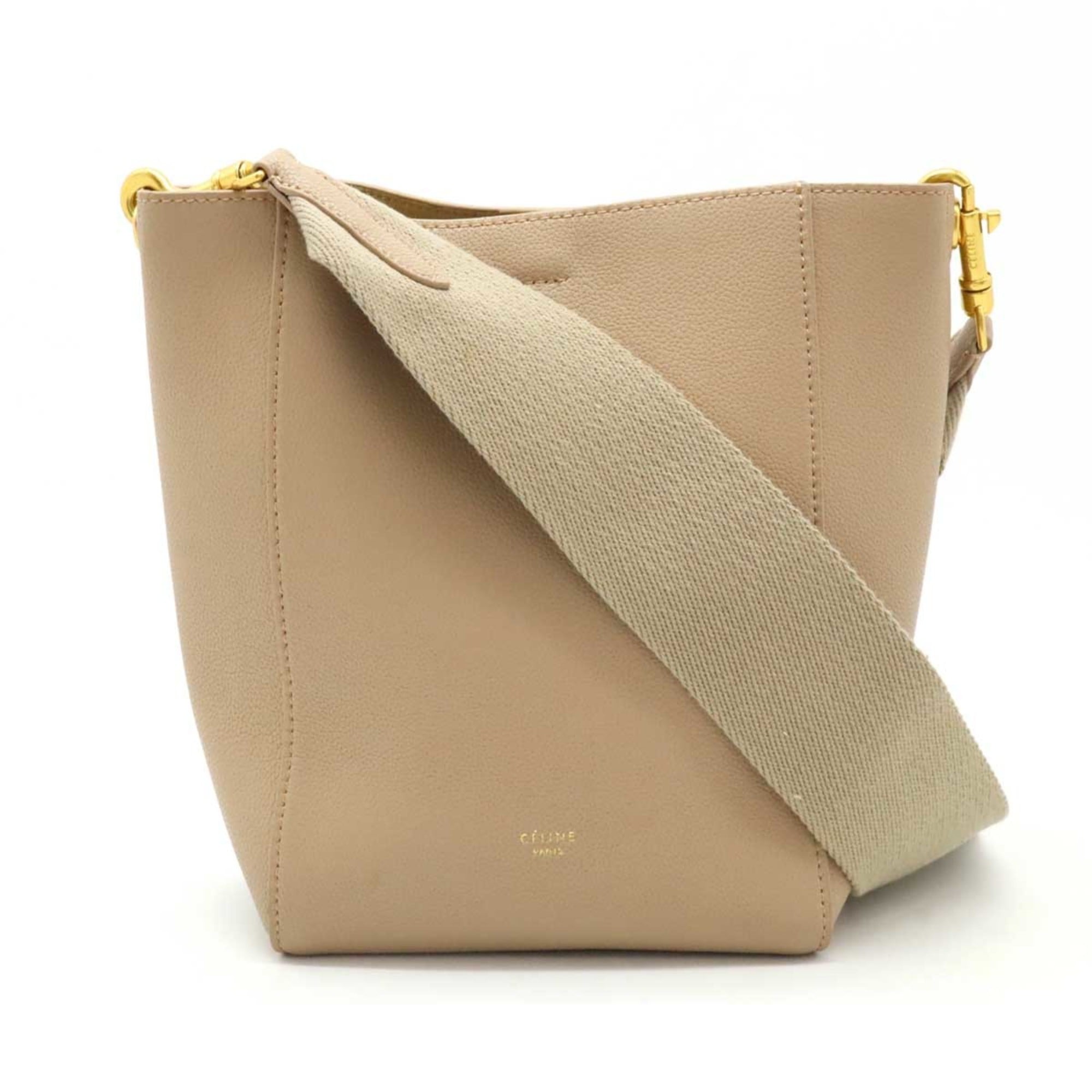 Celine Beige Leather Shoulder Bag (Pre-Owned)