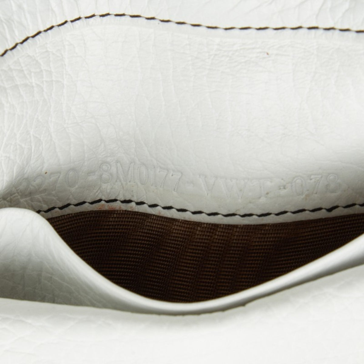Fendi Brown White Canvas Leather Wallet (Tri-Fold) (Pre-Owned)