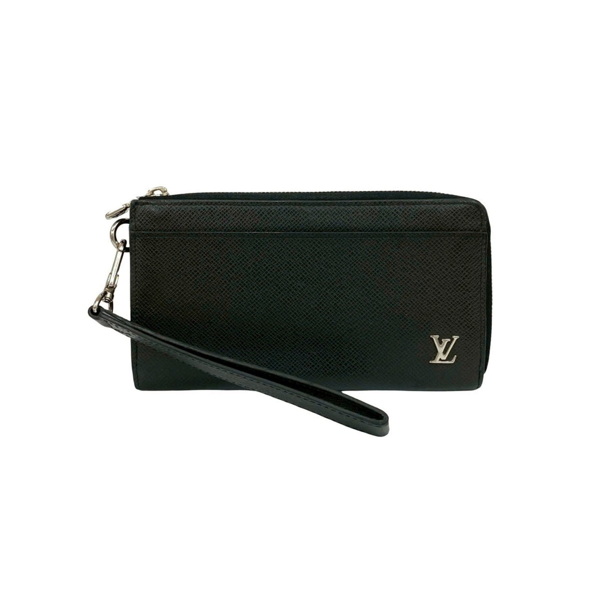 Louis Vuitton Black Leather Long Wallet (Bi-Fold) (Pre-Owned)