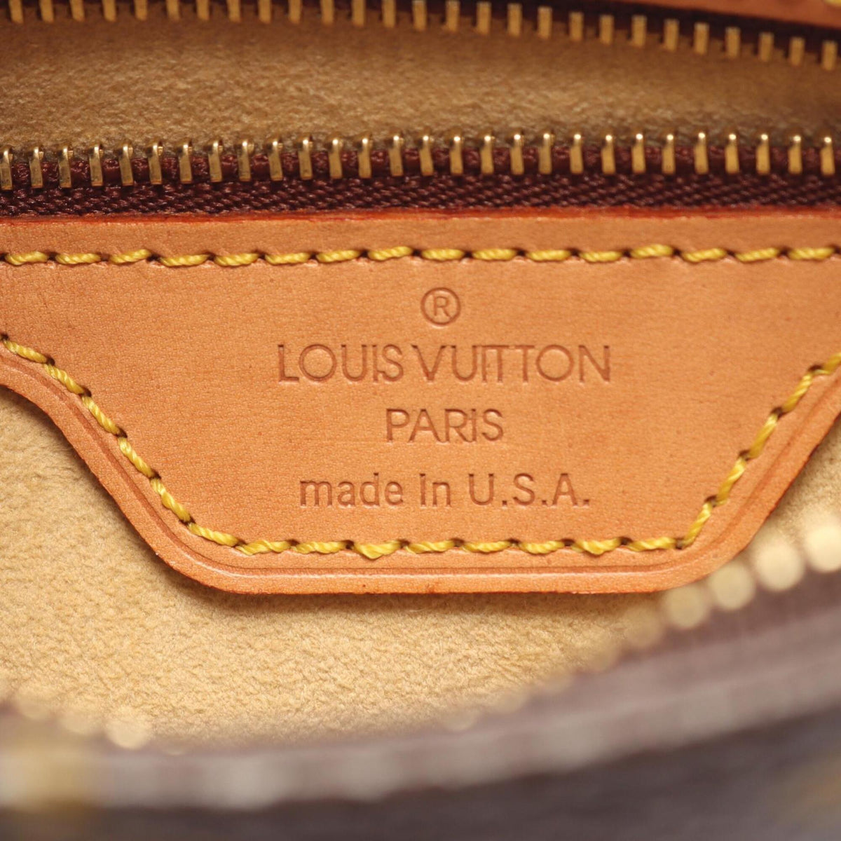 Louis Vuitton Brown Coated Canvas Leather Handbag Shoulder Bag (Pre-Owned)