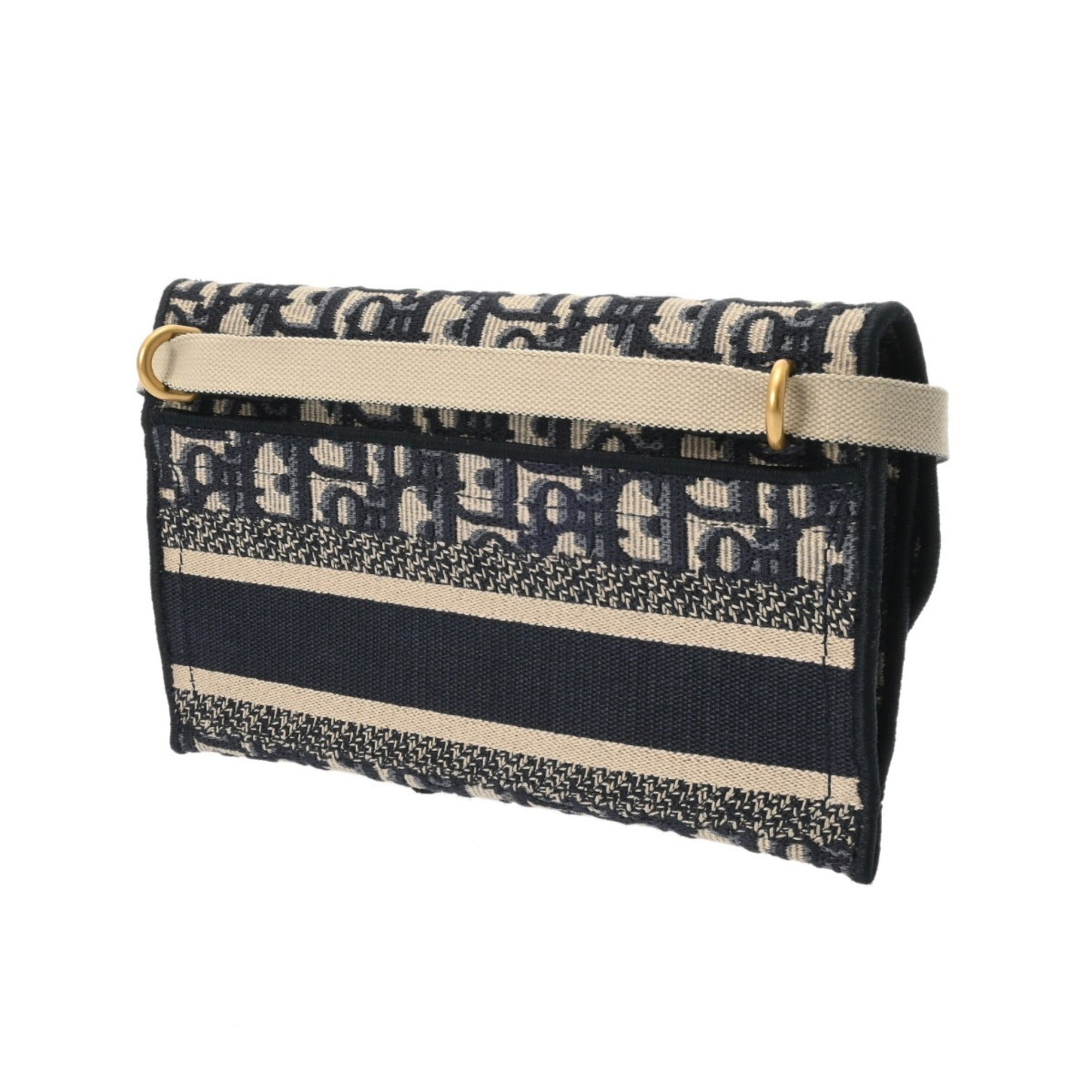 Christian Dior Blue Jacquard Shoulder Bag (Pre-Owned)