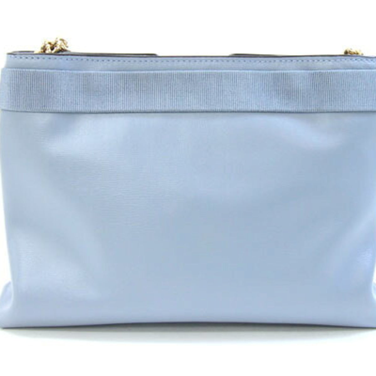 Salvatore Ferragamo Vara Light Blue Leather Shoulder Bag (Pre-Owned)